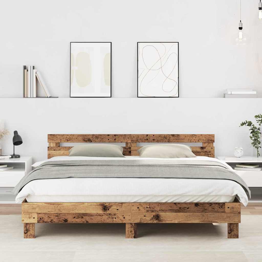 Krevetna konstrukcija Staro drvo 203 x 185 x 70 cm