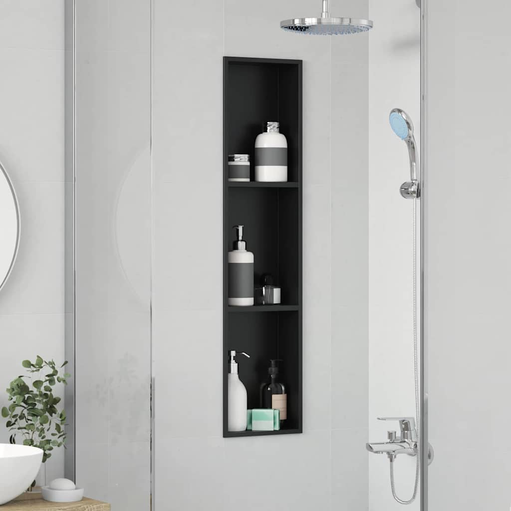 Ničica za tuš Crna 90 x 20 x 9,5 cm Nehrđajući čelik