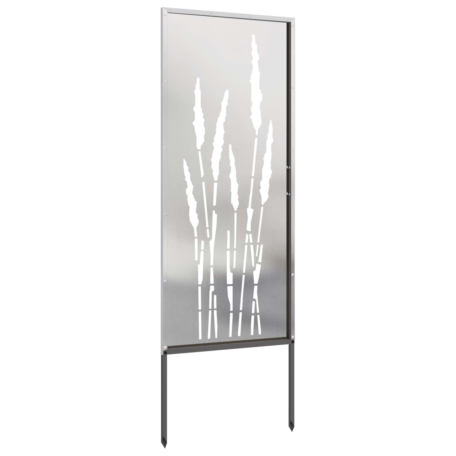 Privatnost u vrtu Cvjetni Srebrno 50 x 140 cm Nehrđajući čelik