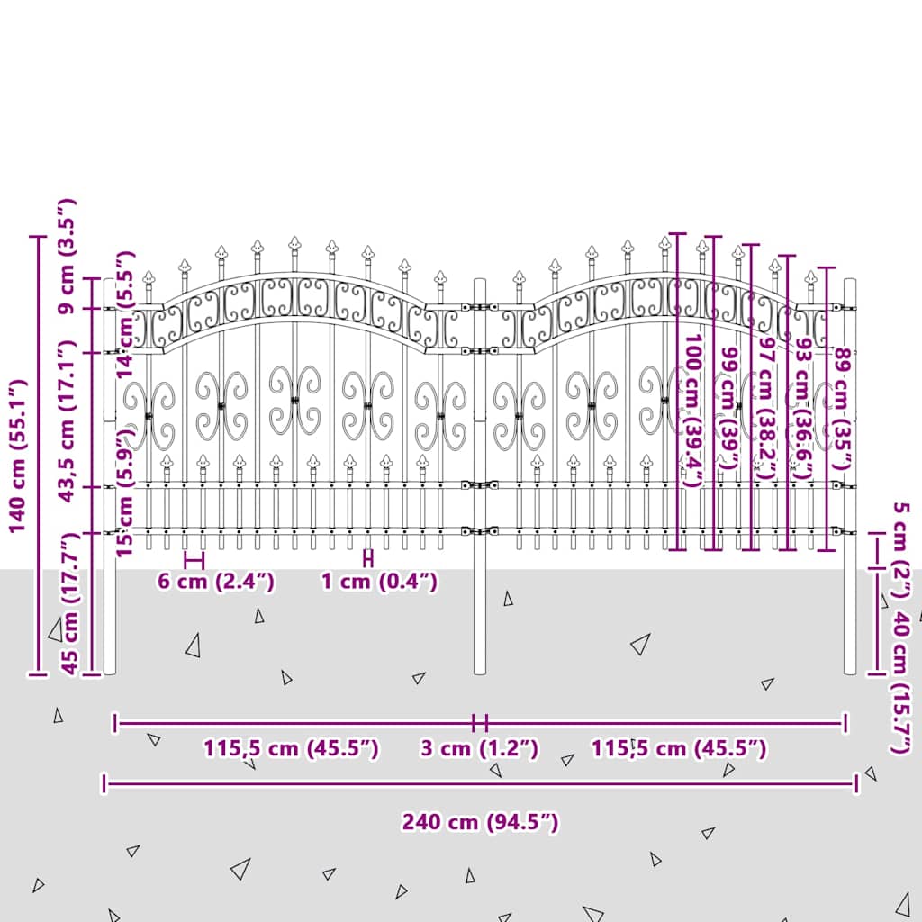 Vrtna Ograda KAMPEN 240 x 140 cm Mesh Bijelo