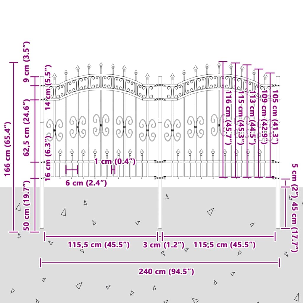 Vrtna Ograda KAMPEN 240 x 166 cm Mesh Bijelo
