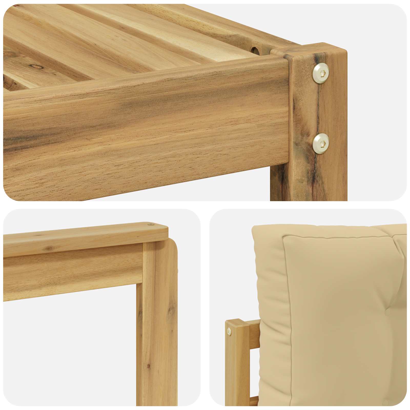 Set vanjskih sofa 9 pcs Bijela i bež