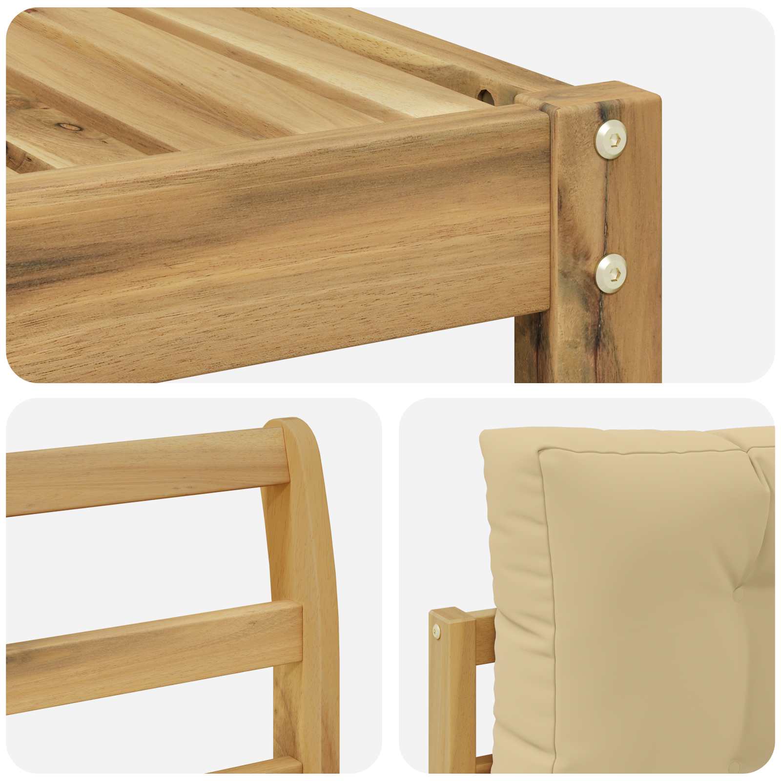 Set vanjskih sofa 9 pcs Bijela i bež