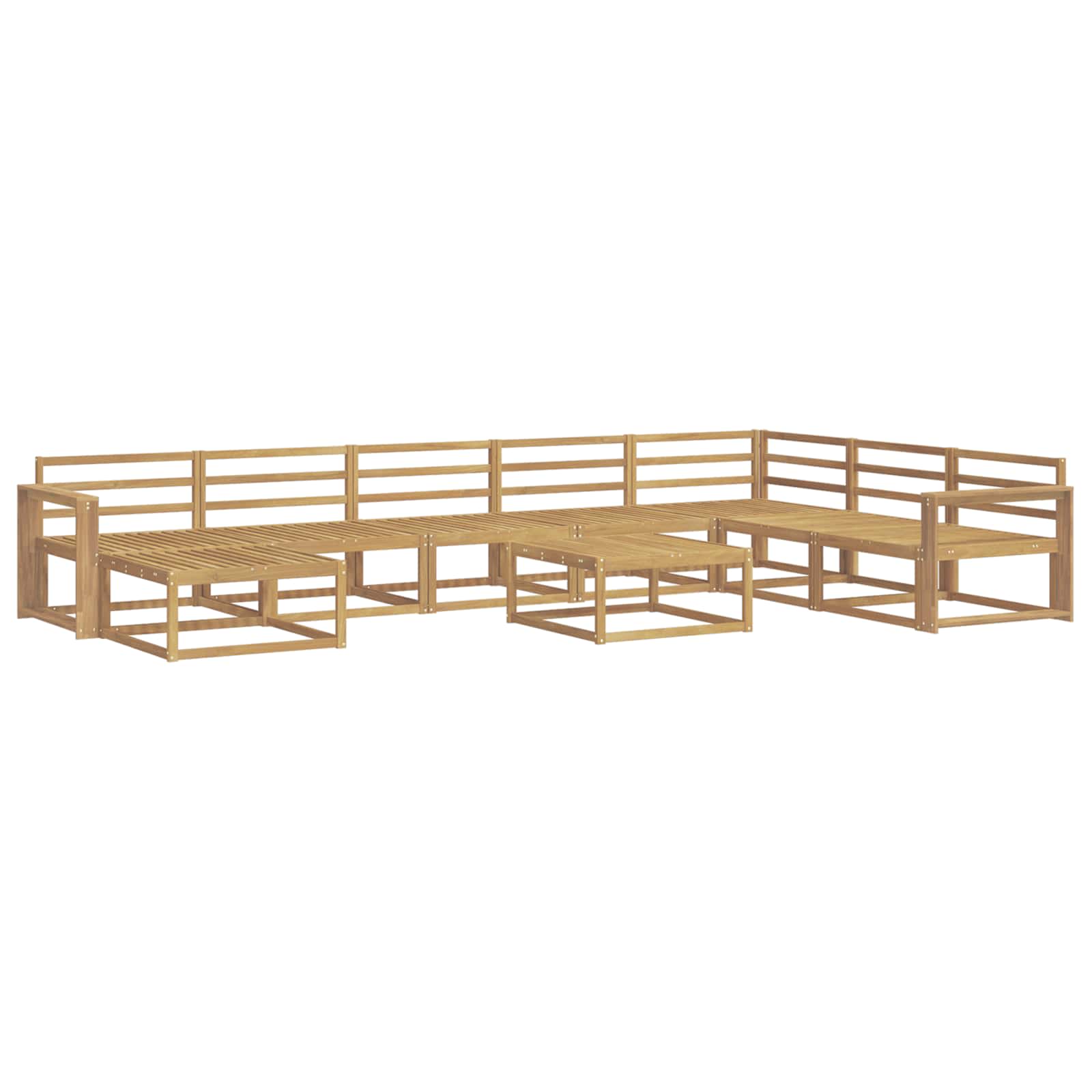 Set vanjskih sofa 9 pcs Bijela Čvrsto drvo akacije