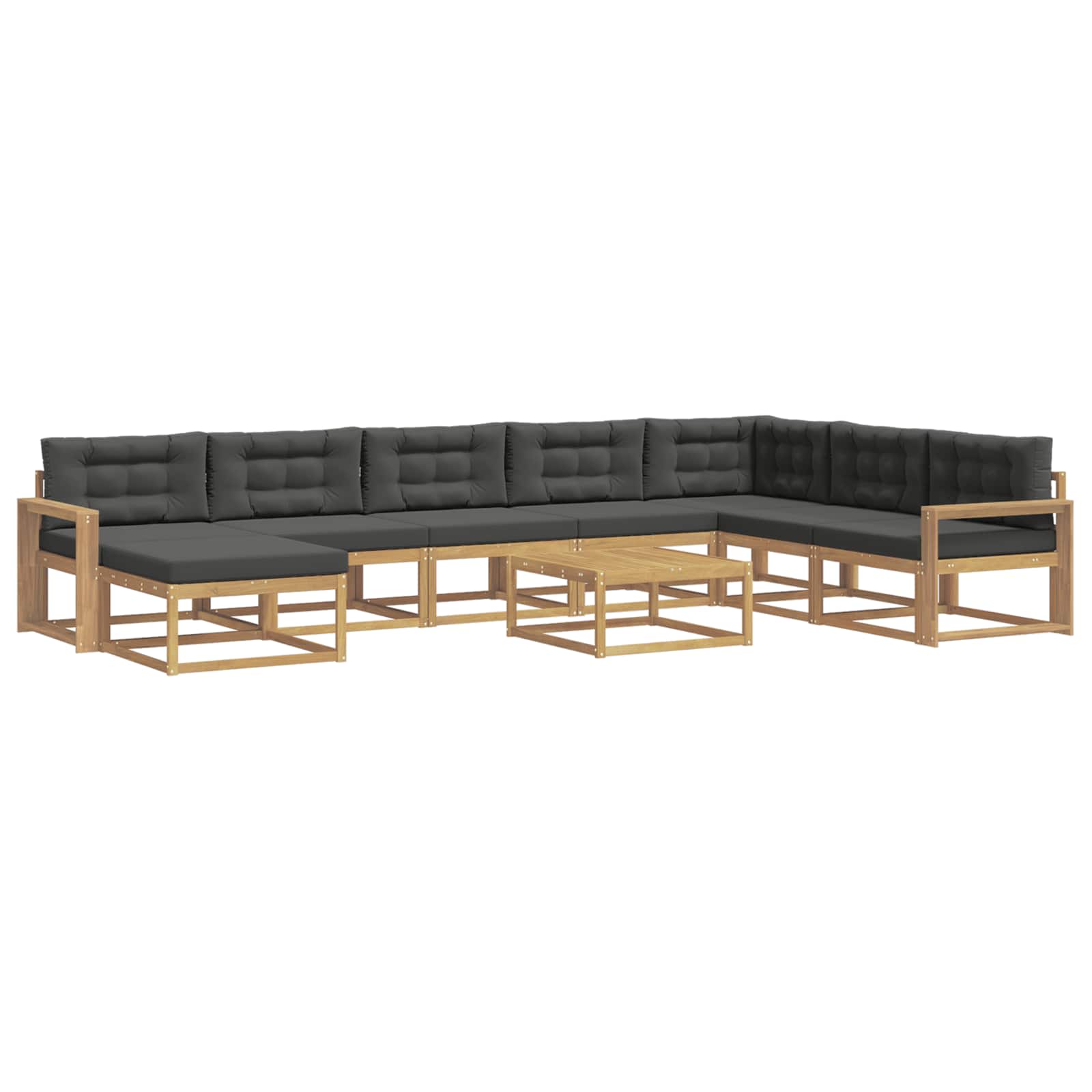 Set vanjskih sofa 9 pcs Bijela i antracit