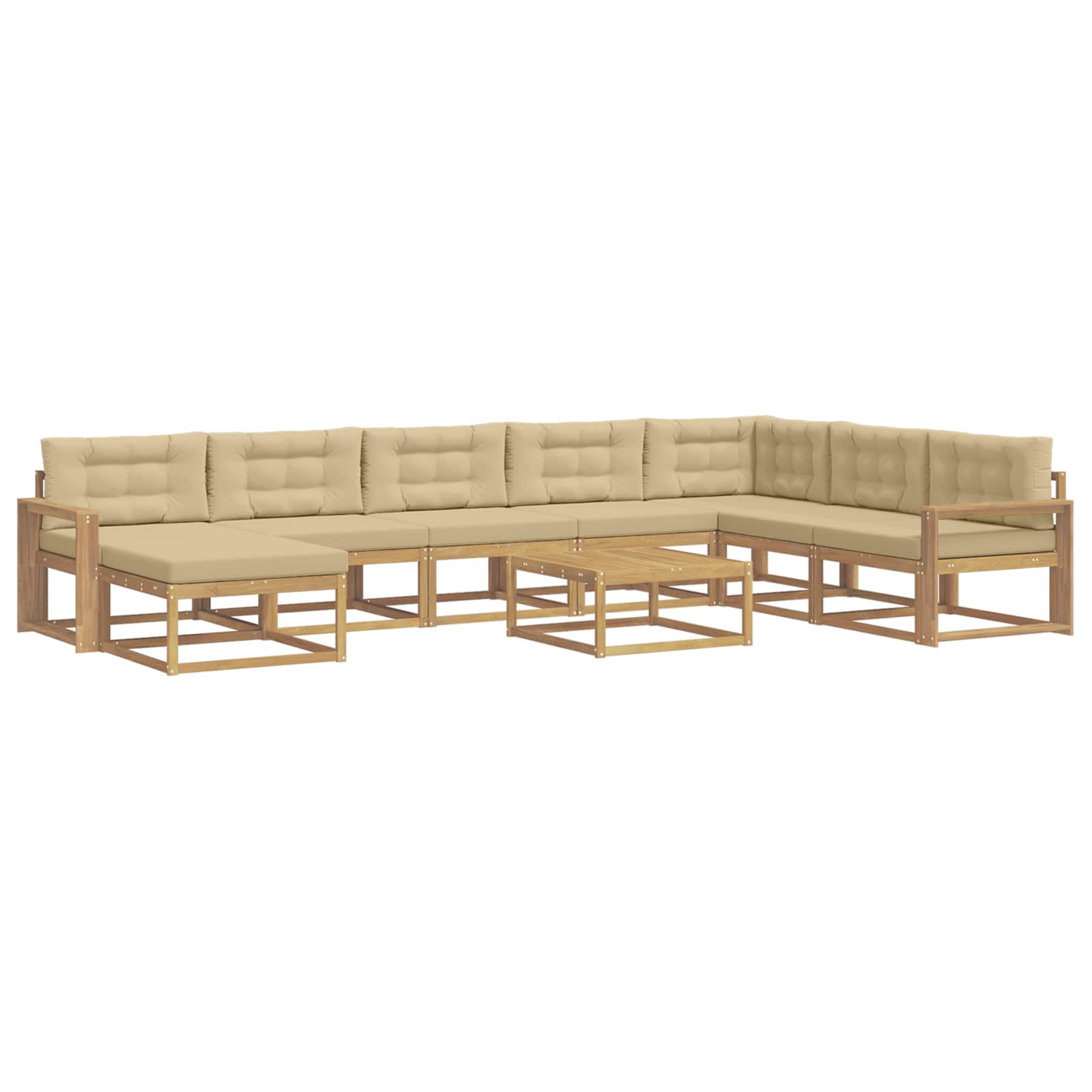 Set vanjskih sofa 9 pcs Bijela i bež