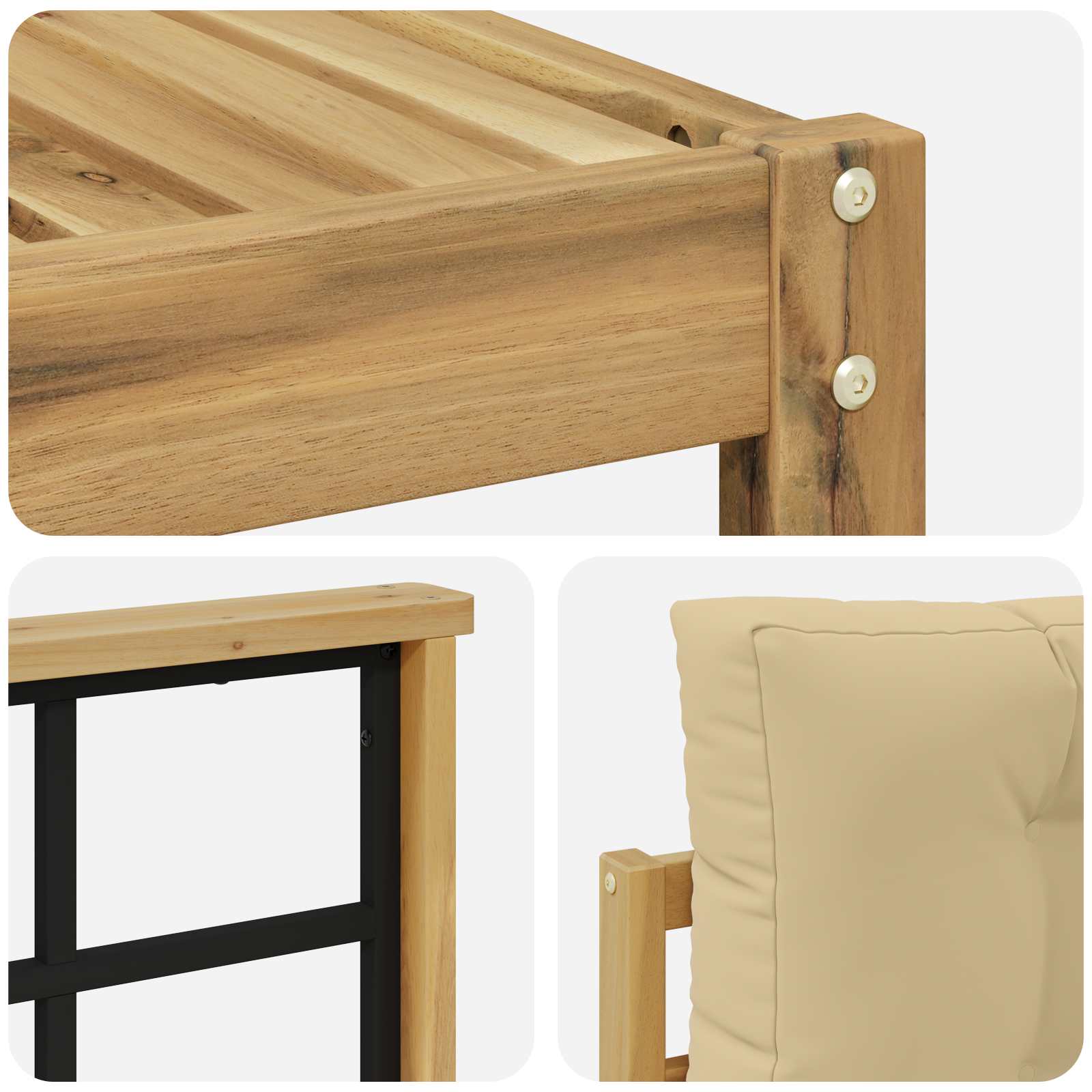 Set vanjskih sofa 9 pcs Bijela i bež