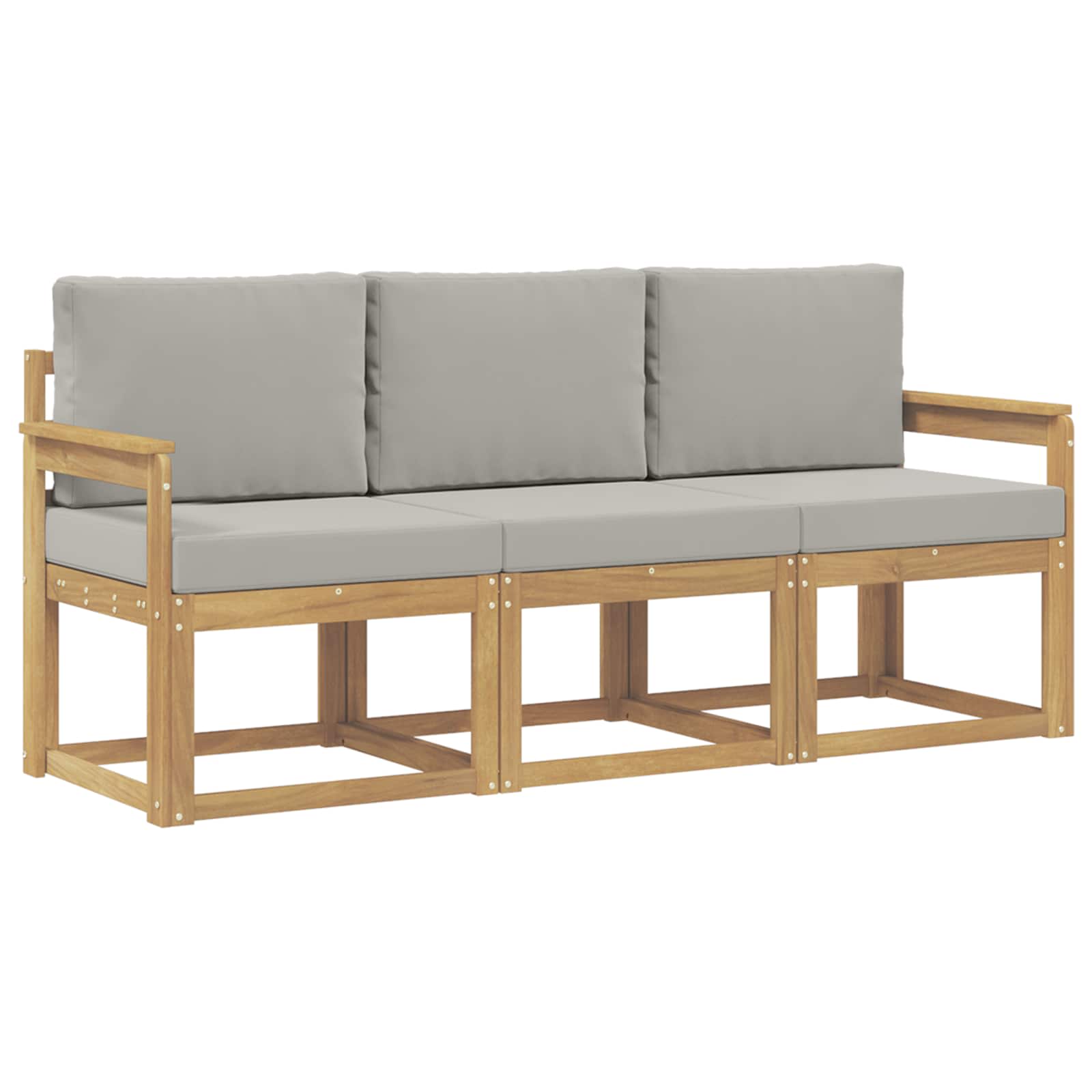 Set vanjskih sofa 3 pcs Bijela i svjetlosiva 189,5 x 63 x 73 cm