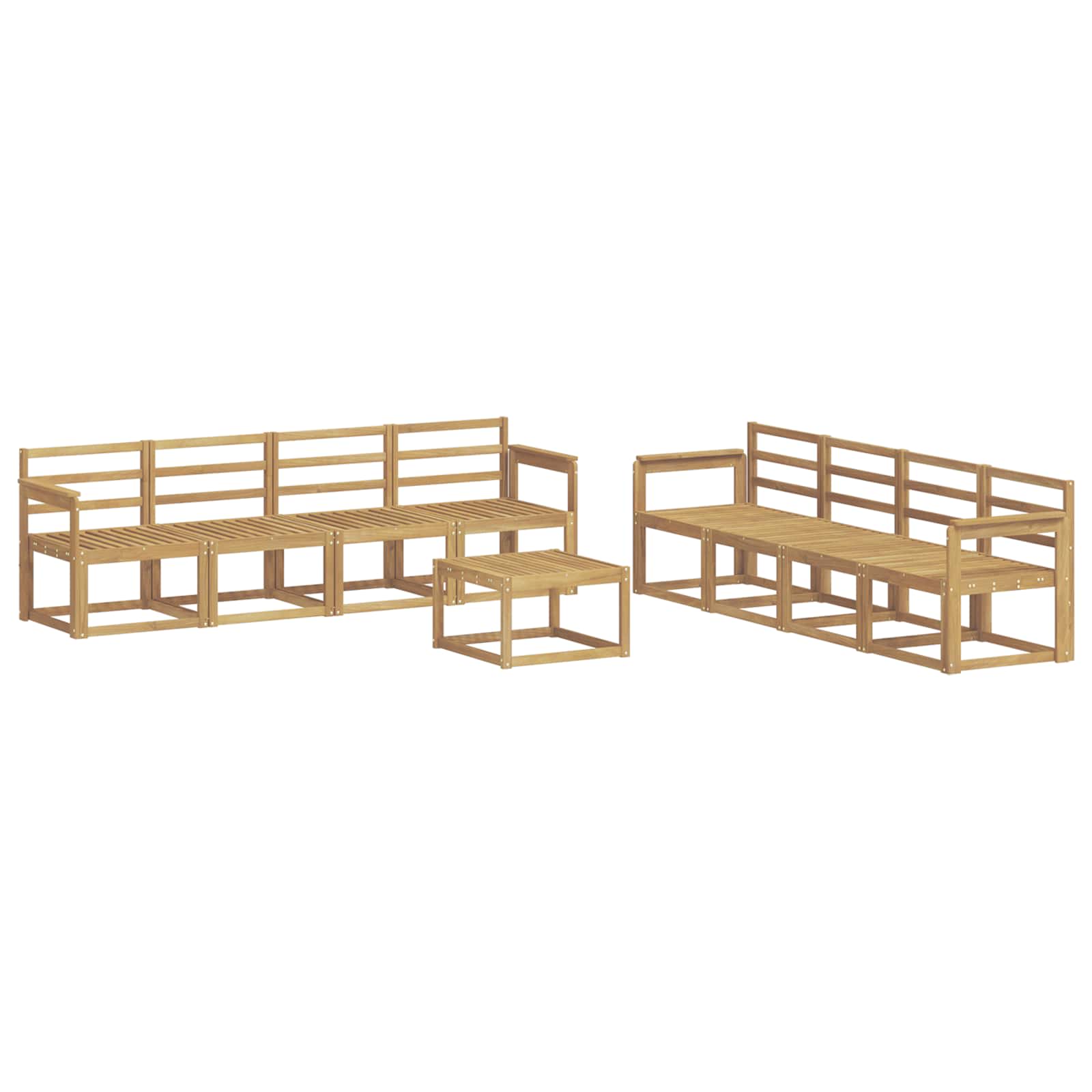 Set vanjskih sofa 9 pcs Bijela 59 x 59 x 37 cm
