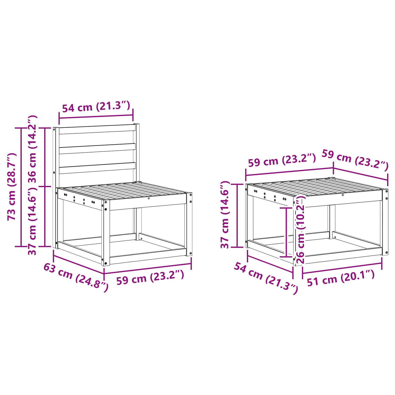 Set vanjskih sofa 4 pcs Bijela 194 x 122,5 x 73 cm