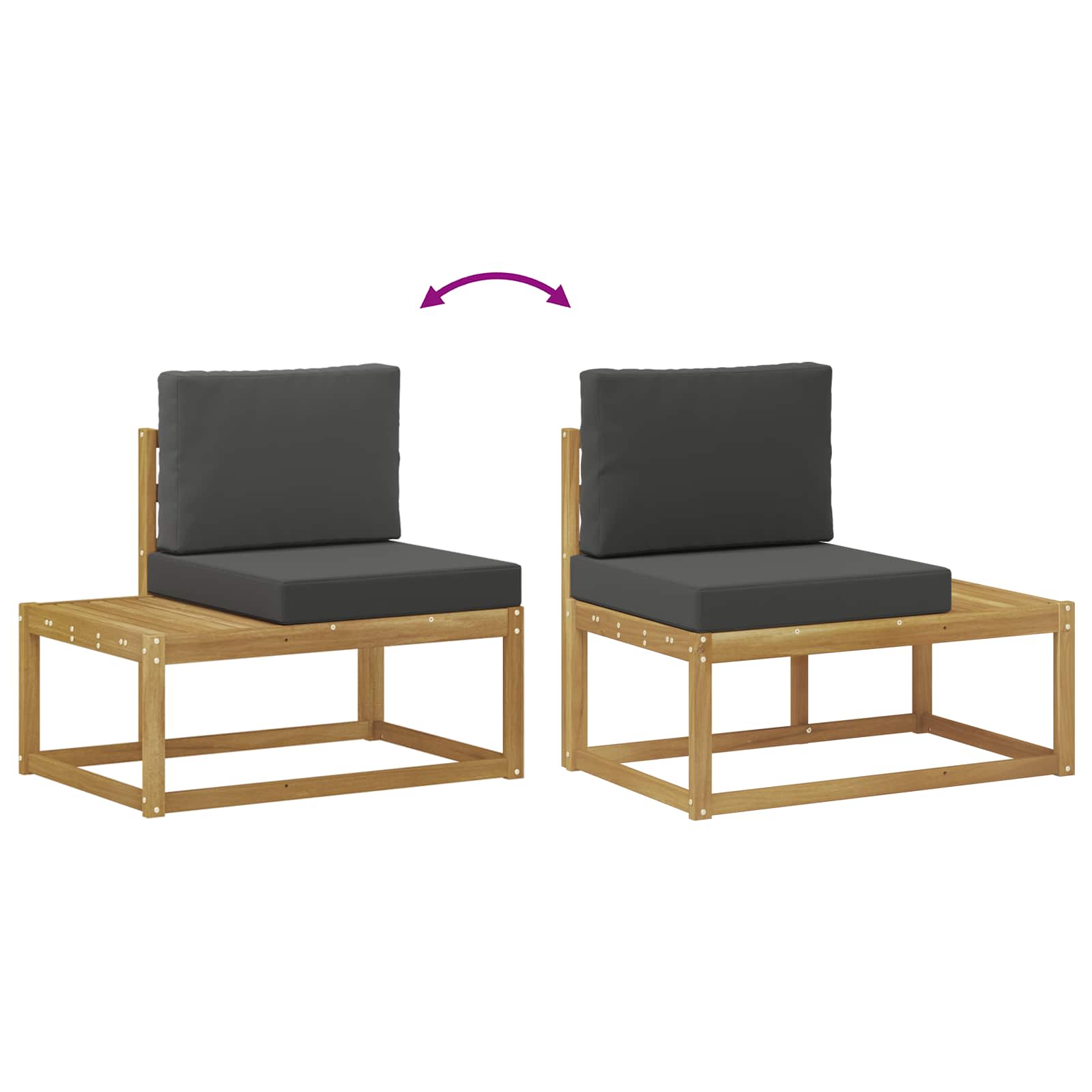 Set vanjskih sofa 3 Komad Bijela i antracit Poliester