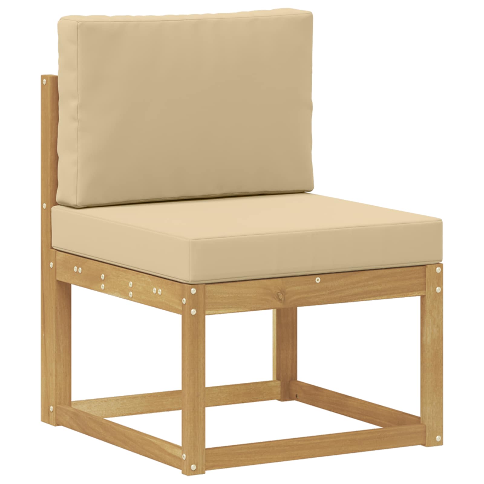 Set vanjskih sofa 3 Komad Bijela i bež Poliester