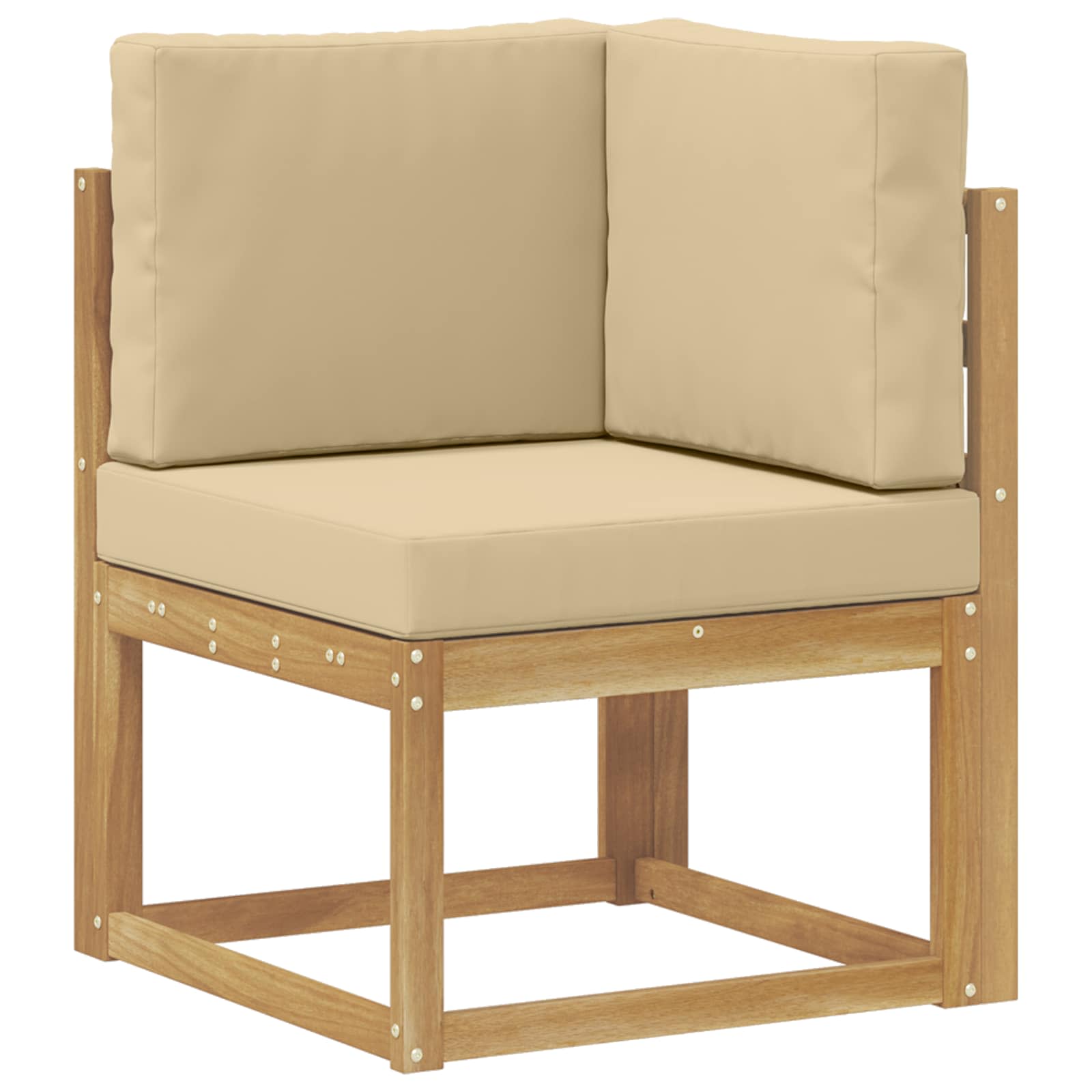 Set vanjskih sofa 3 Komad Bijela i bež Poliester