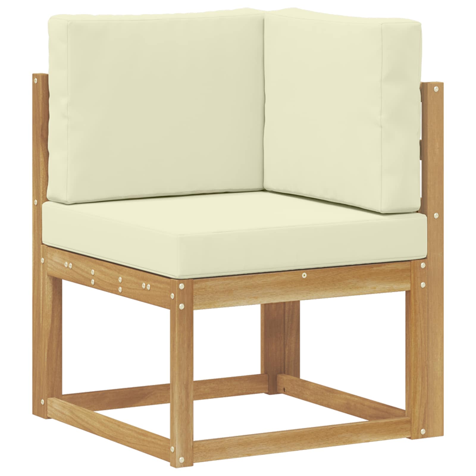 Set vanjskih sofa 4 Komad Bijela i krem Poliester