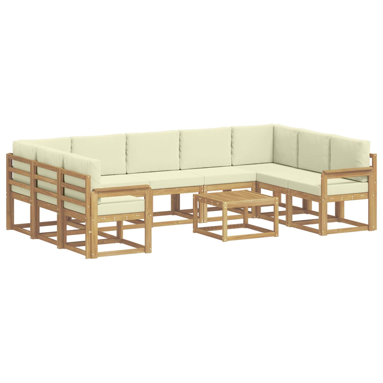 Set vanjskih sofa 10 pcs Bijela i krem 59 x 59 x 37 cm