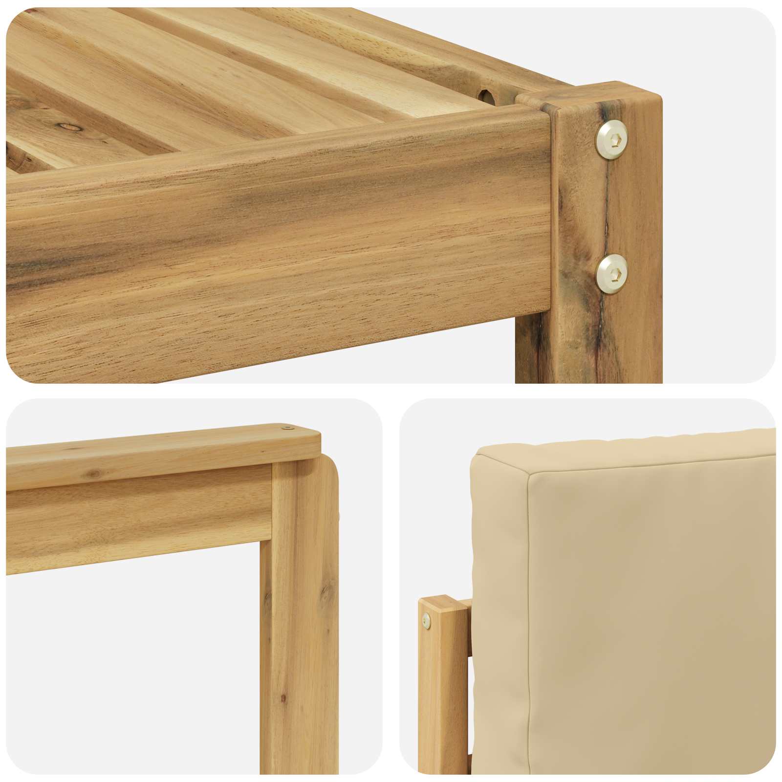 Set vanjskih sofa 10 pcs Bijela i bež 59 x 59 x 37 cm Poliester