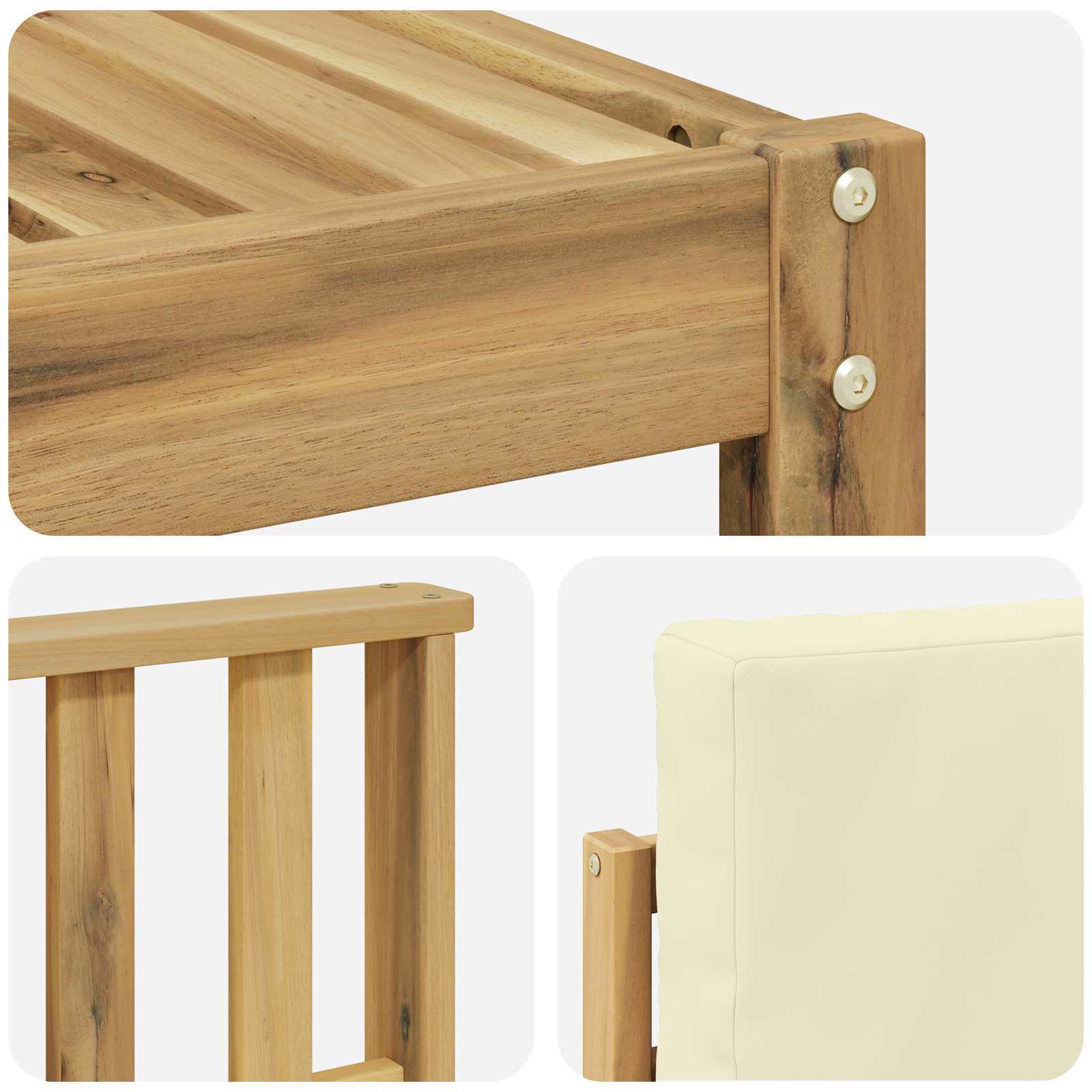 Set vanjskih sofa 10 pcs Bijela i krem 59 x 59 x 37 cm