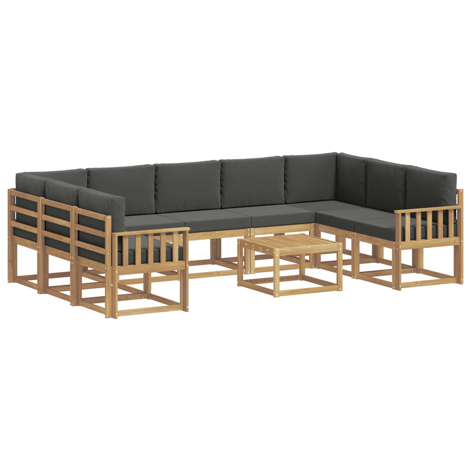 Set vanjskih sofa 10 pcs Bijela i antracit 59 x 59 x 37 cm