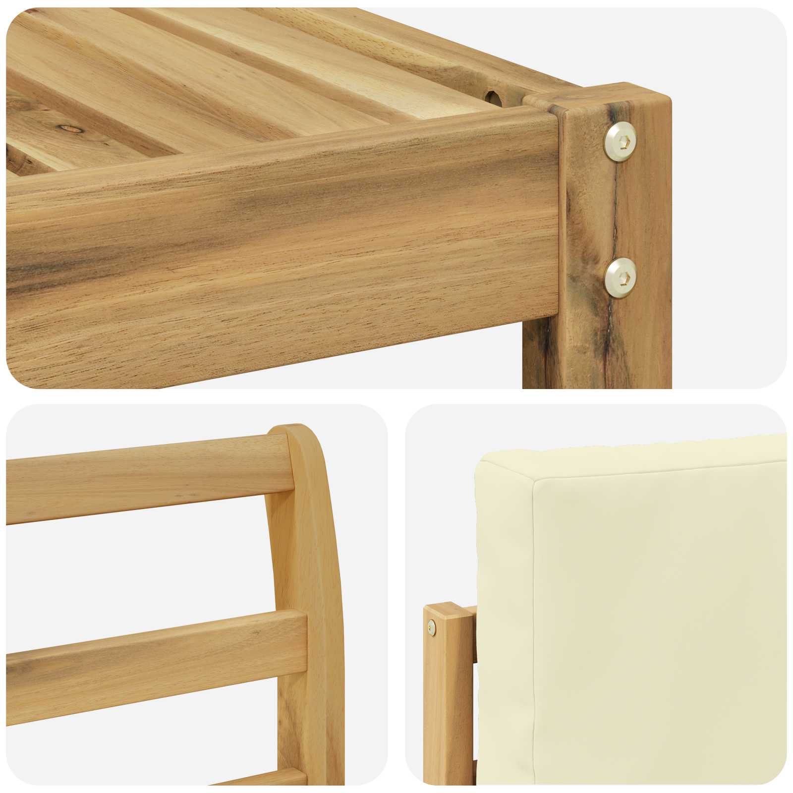 Set vanjskih sofa 10 pcs Bijela i krem 59 x 59 x 37 cm