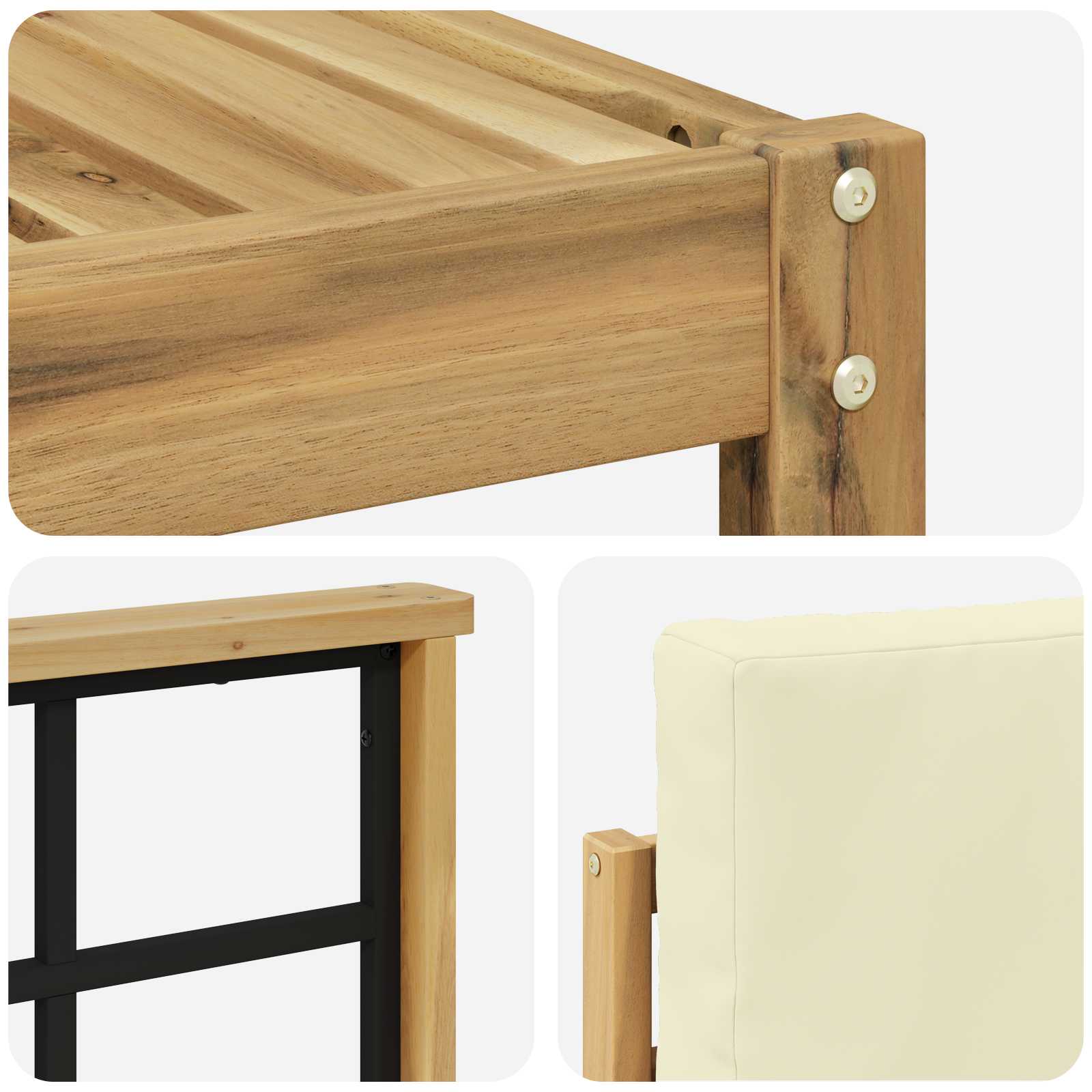 Set vanjskih sofa 10 pcs Bijela i krem 59 x 59 x 37 cm