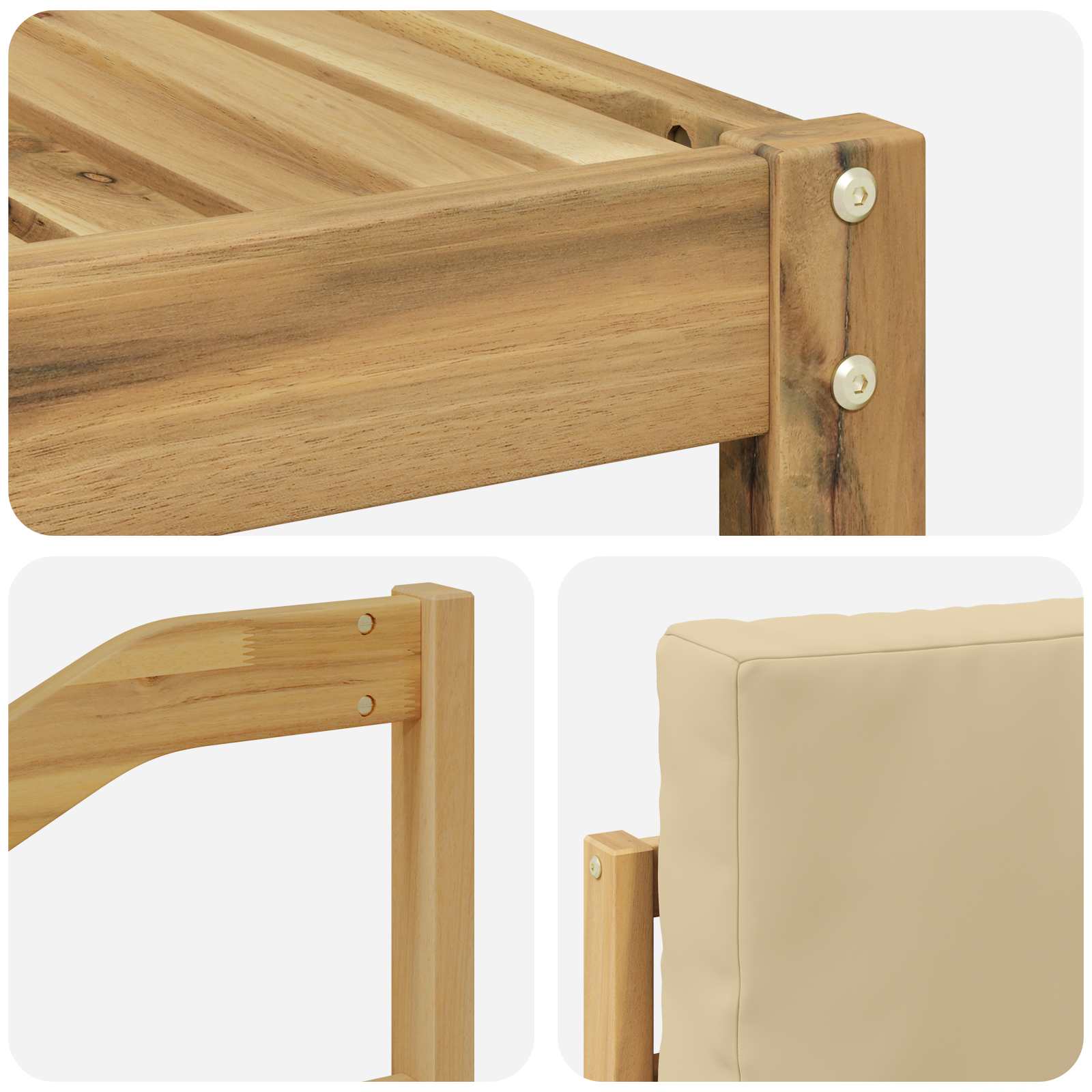 Set vanjskih sofa 10 pcs Bijela i bež 59 x 59 x 37 cm Poliester