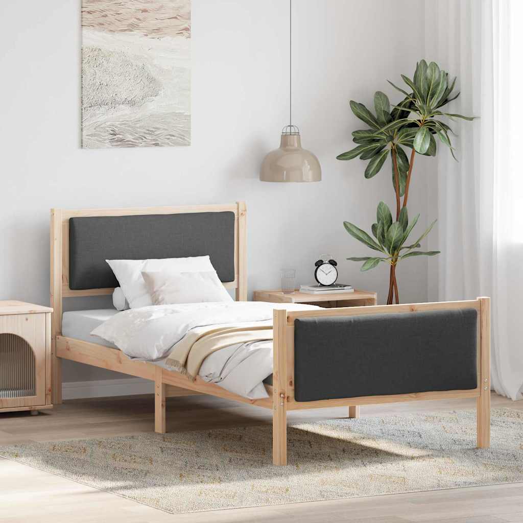 Krevetna konstrukcija Tamno siva 100 x 200 cm tkanina