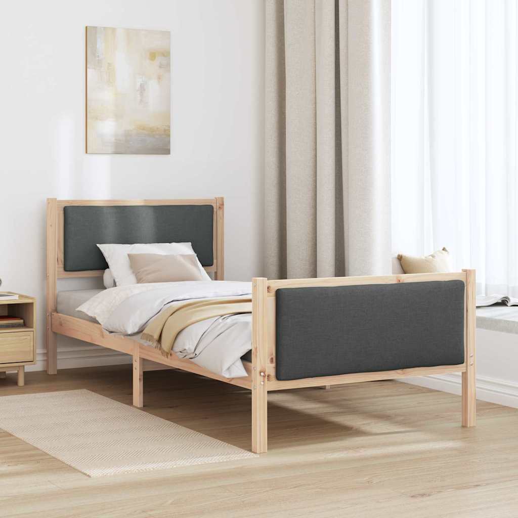 Krevetna konstrukcija Tamno siva 100 x 200 cm tkanina