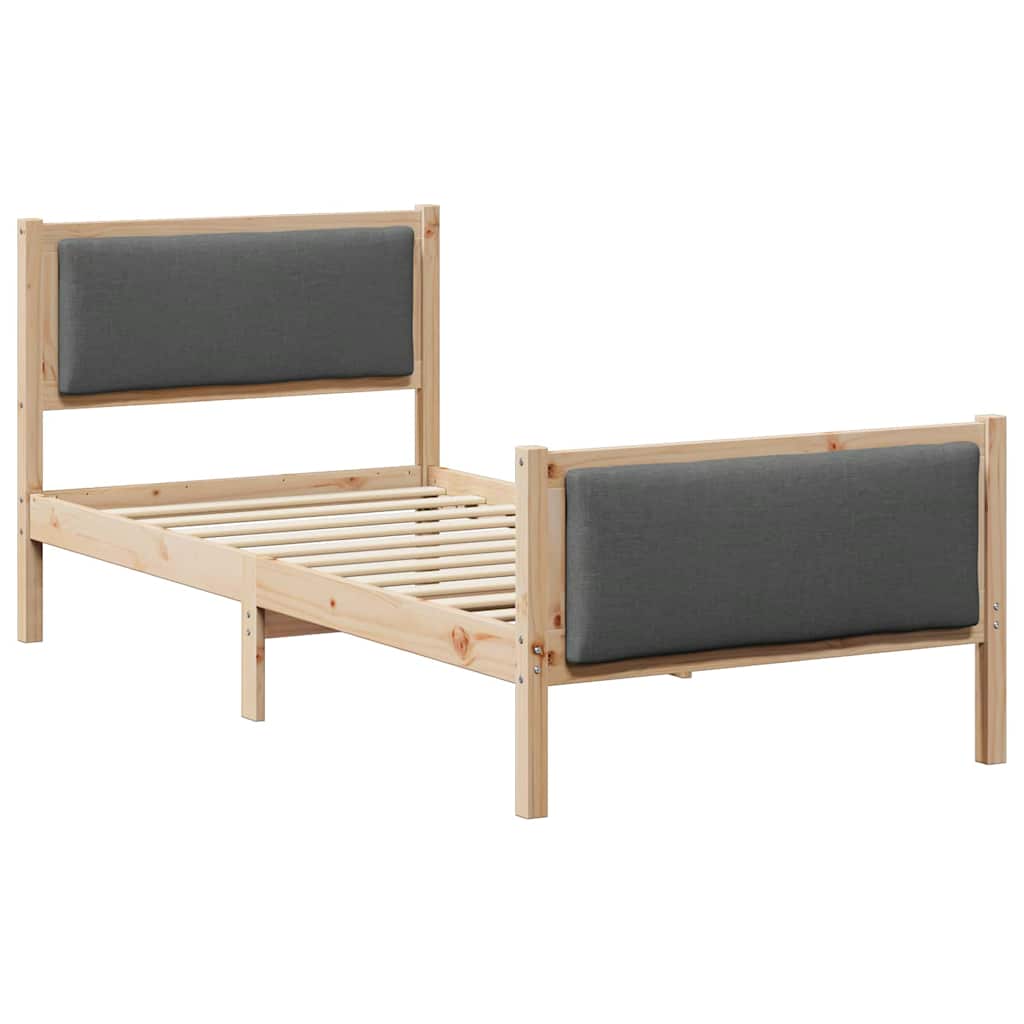 Krevetna konstrukcija Tamno siva 100 x 200 cm tkanina