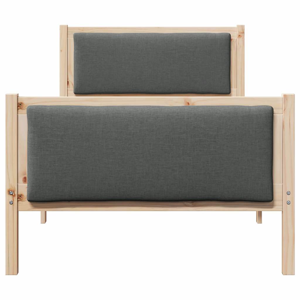 Krevetna konstrukcija Tamno siva 100 x 200 cm tkanina