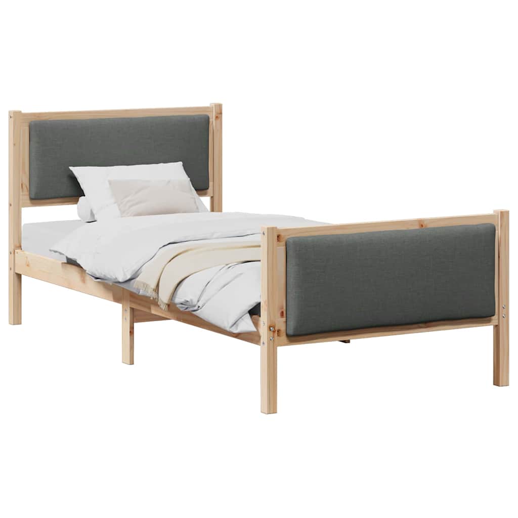 Krevetna konstrukcija Tamno siva 100 x 200 cm tkanina