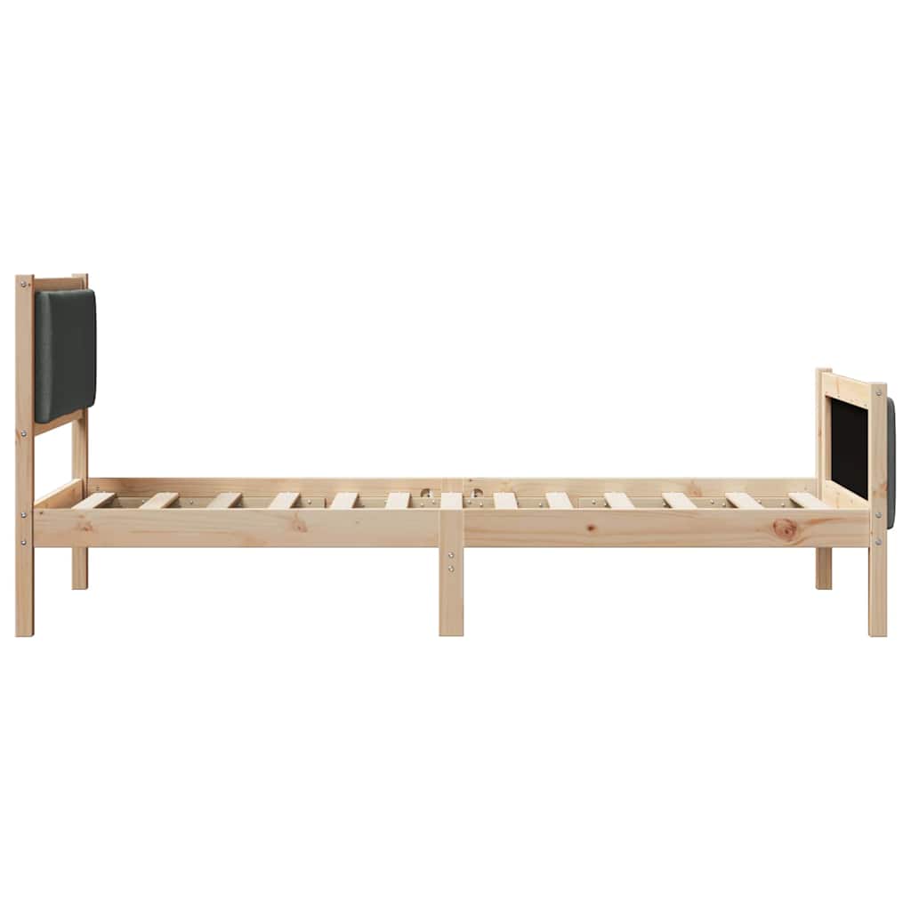Krevetna konstrukcija Tamno siva 100 x 200 cm tkanina