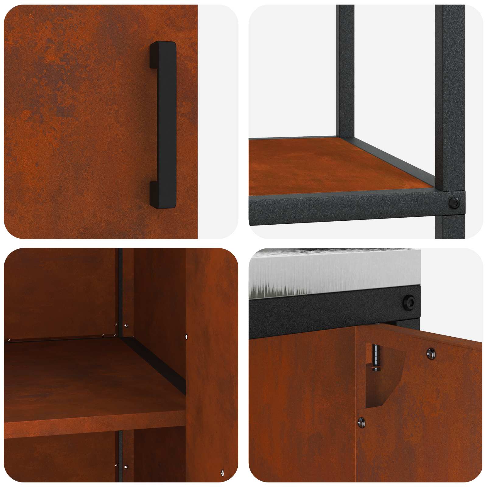 Kuhinjski set za pohranu HATTEM 3 pcs Rđa Čelik