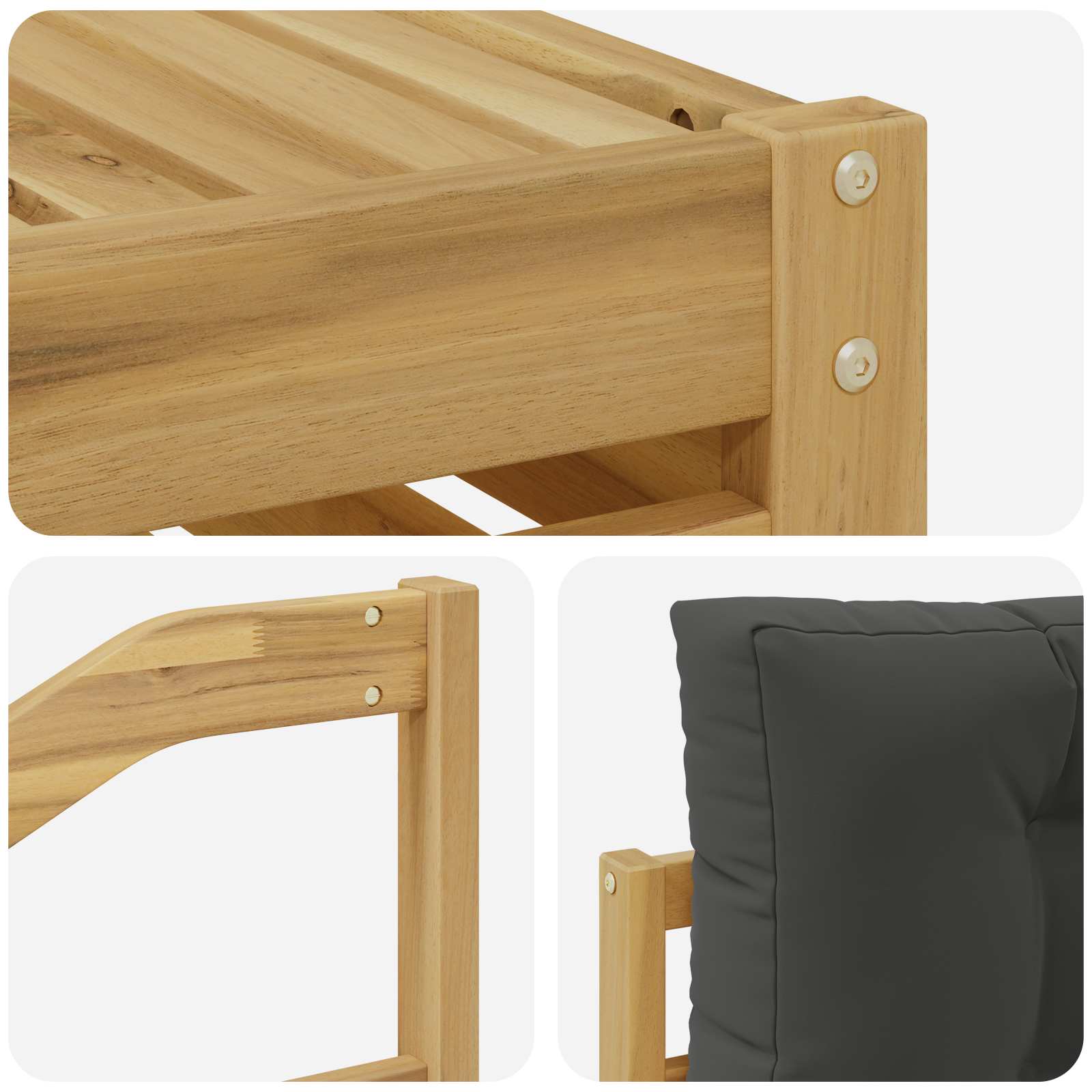 Set vanjskih sofa 8 pcs Bijela i antracit Čvrsto drvo akacije