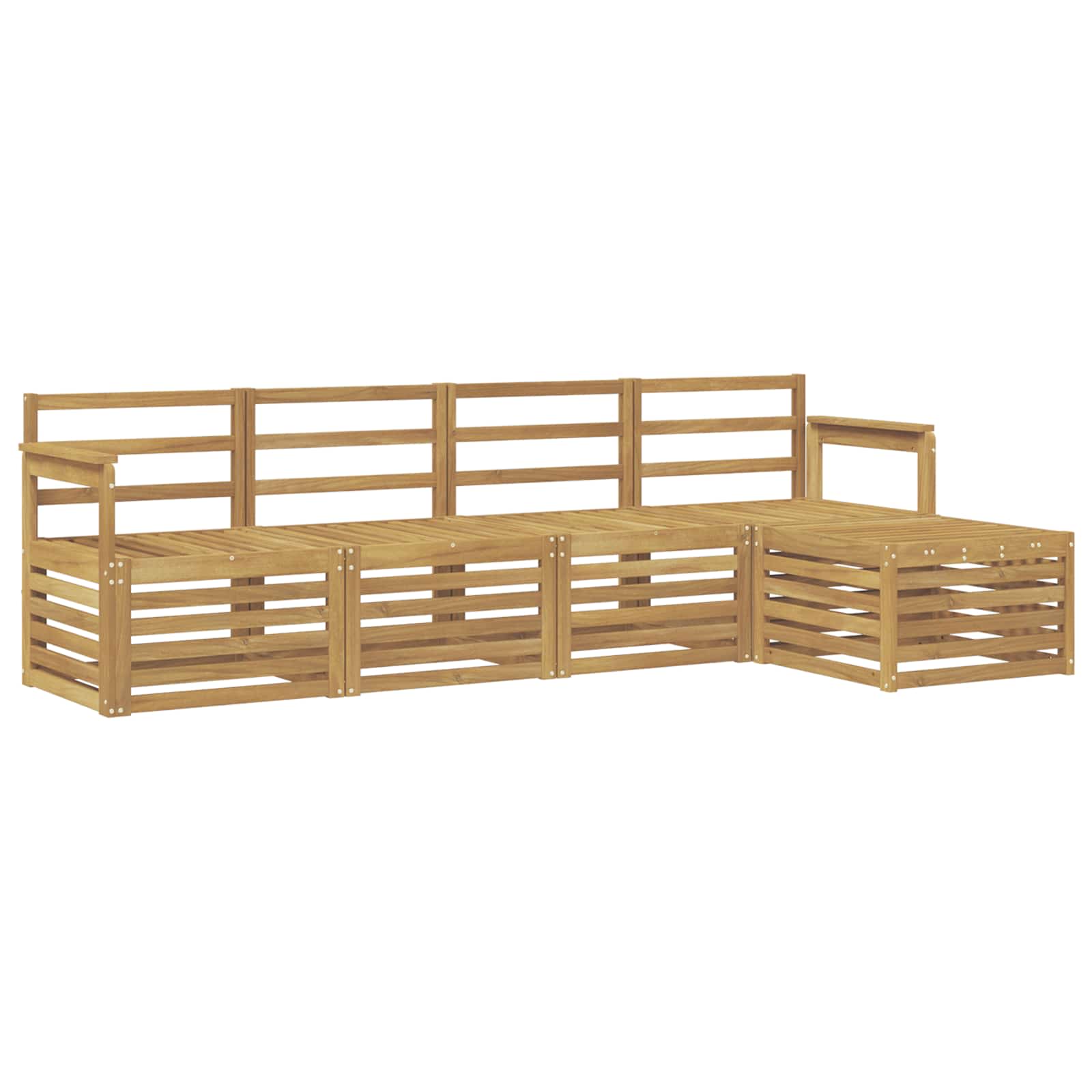 Set vanjskih sofa 5 pcs Bijela 249 x 122,5 x 73 cm