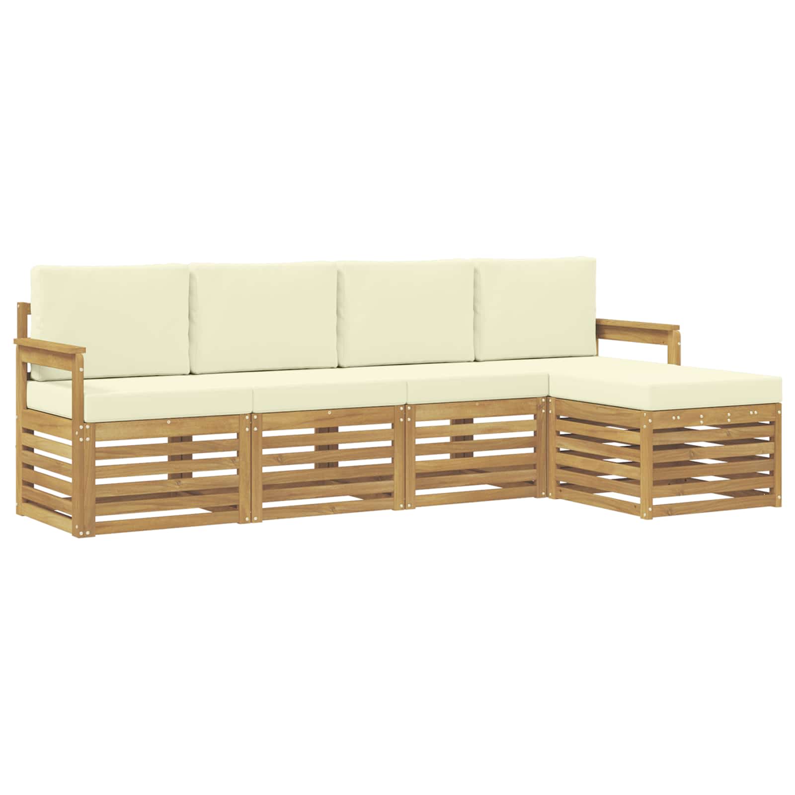 Set vanjskih sofa 5 pcs Bijela i krem 249 x 122,5 x 73 cm
