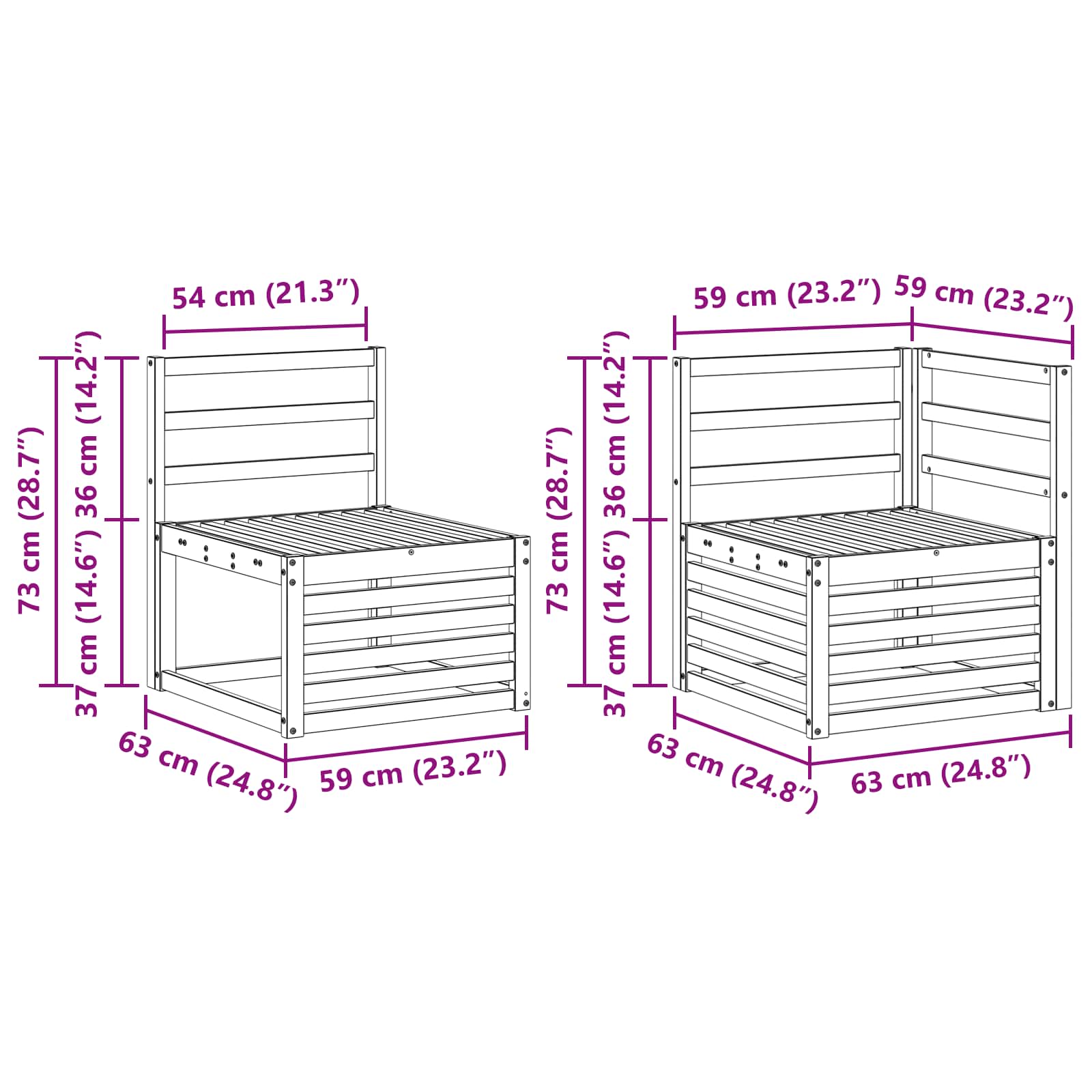 Set vanjskih sofa 7 pcs Bijela 245 x 126,5 x 73 cm