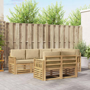 Set vanjskih sofa 7 pcs Bijela i bež 247 x 128,5 x 73 cm