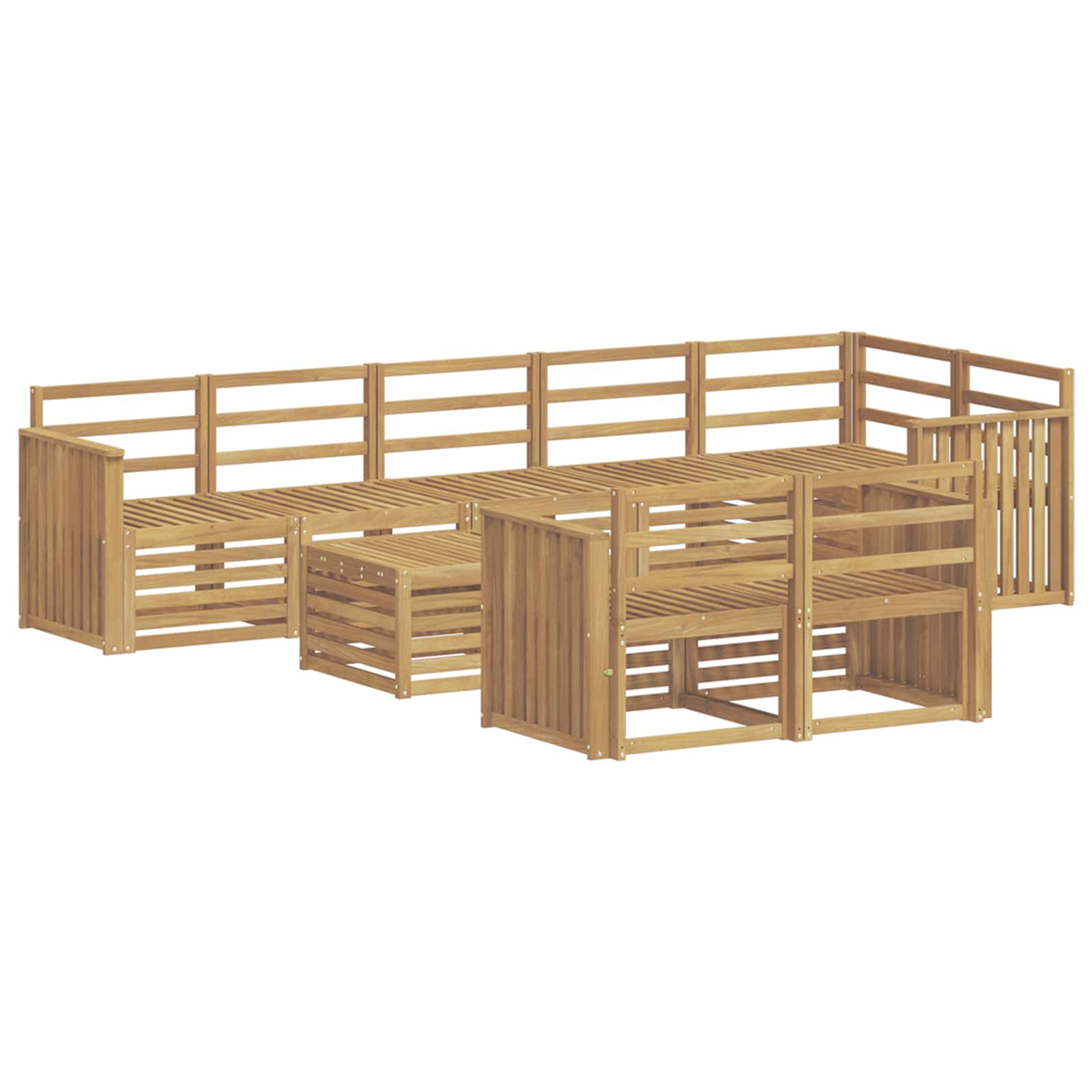 Set vanjskih sofa 9 pcs Bijela 59 x 59 x 37 cm