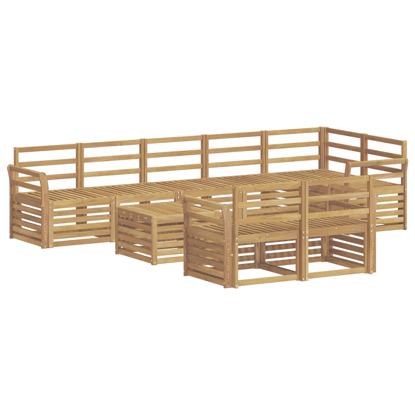 Set vanjskih sofa 9 pcs Bijela 59 x 59 x 37 cm