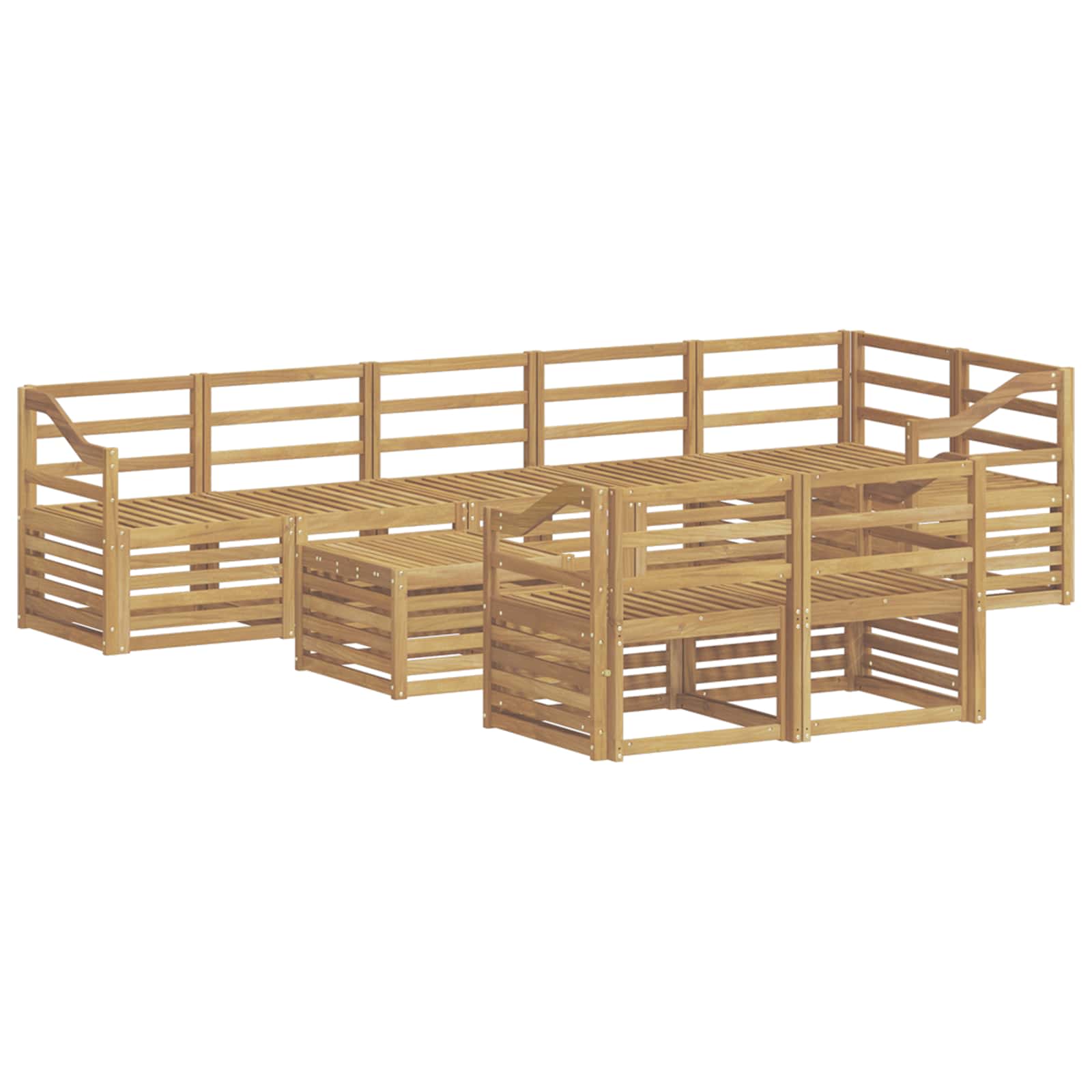 Set vanjskih sofa 9 pcs Bijela 59 x 59 x 37 cm