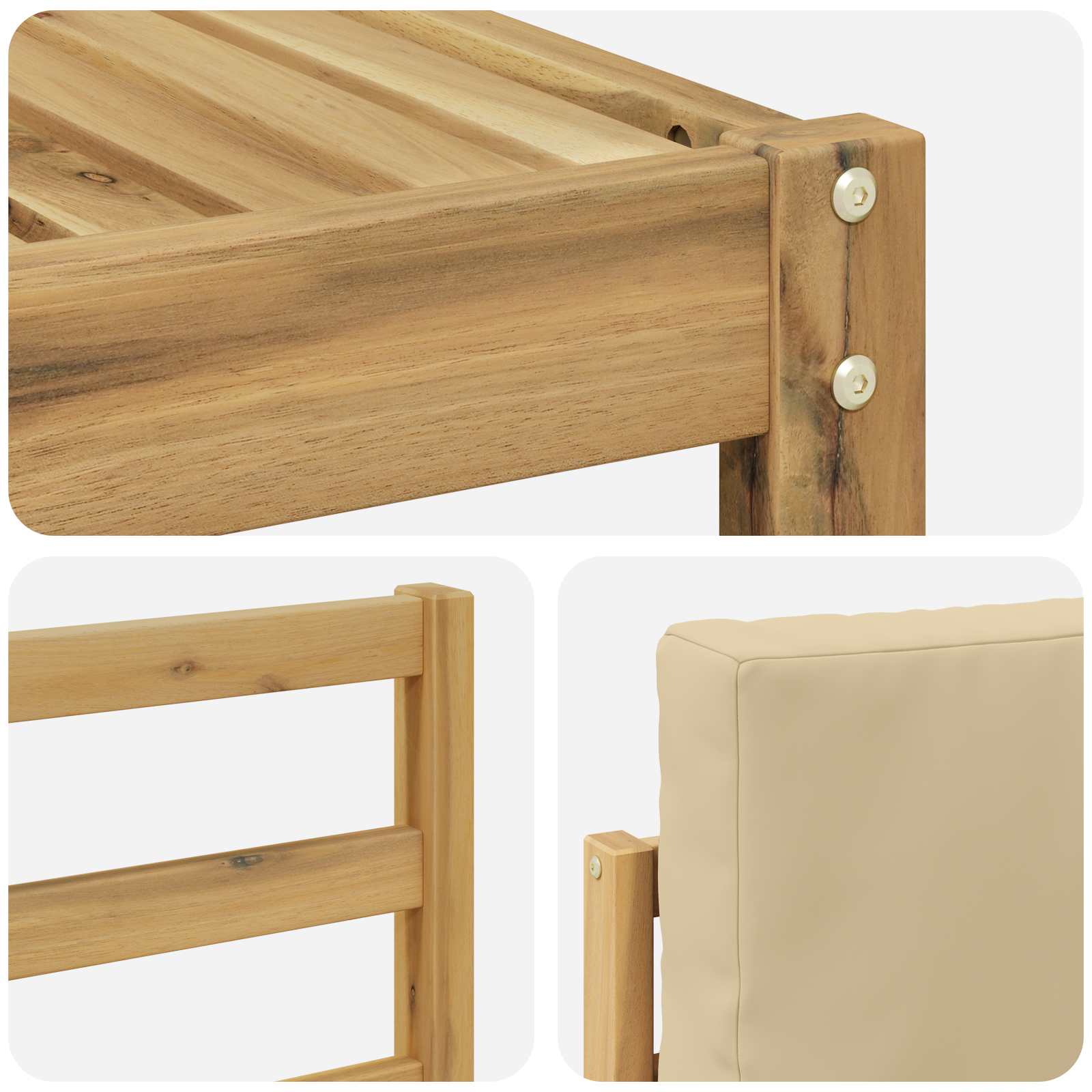 Set vanjskih sofa 6 pcs Bijela i bež Poliester