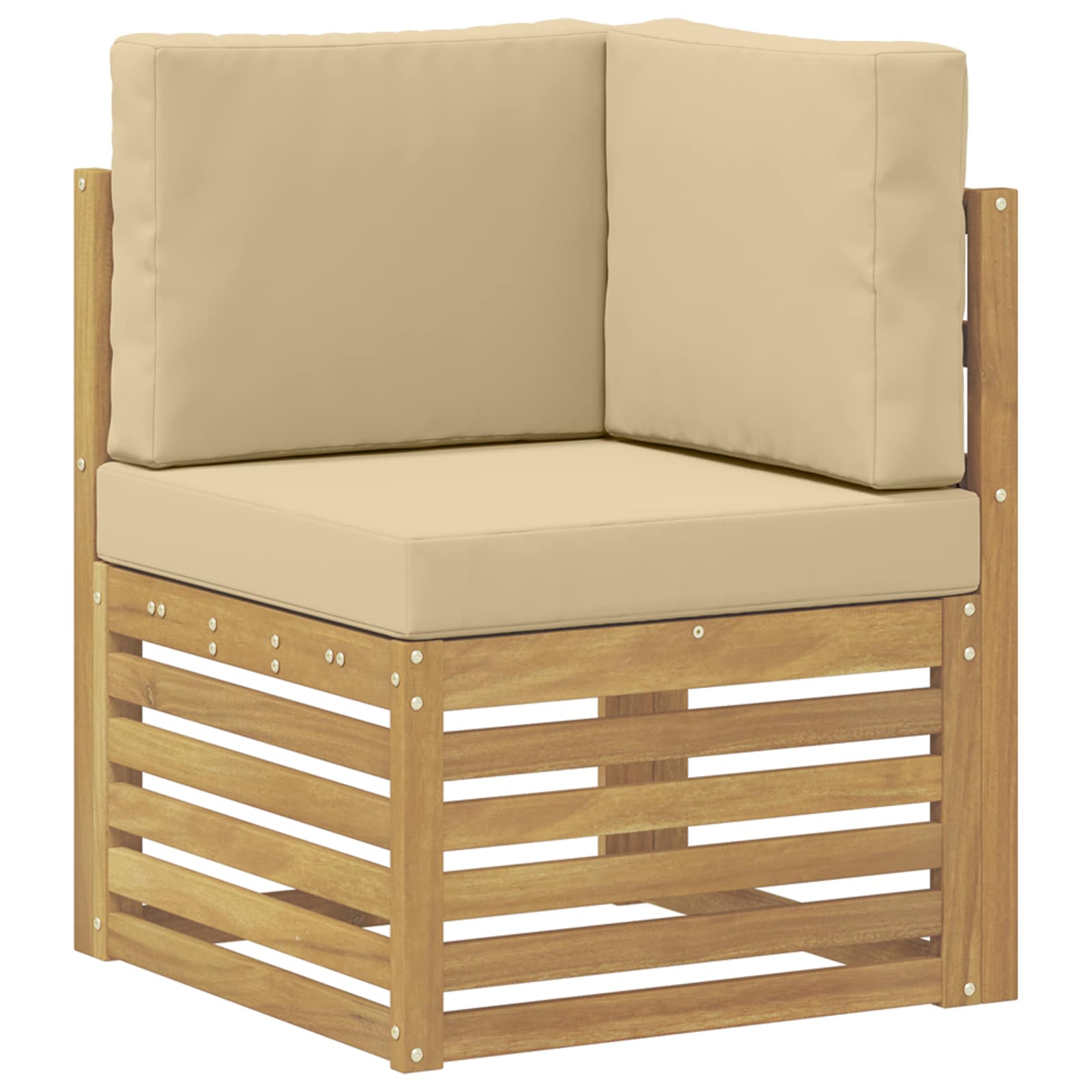 Set vanjskih sofa 6 pcs Bijela i bež Poliester
