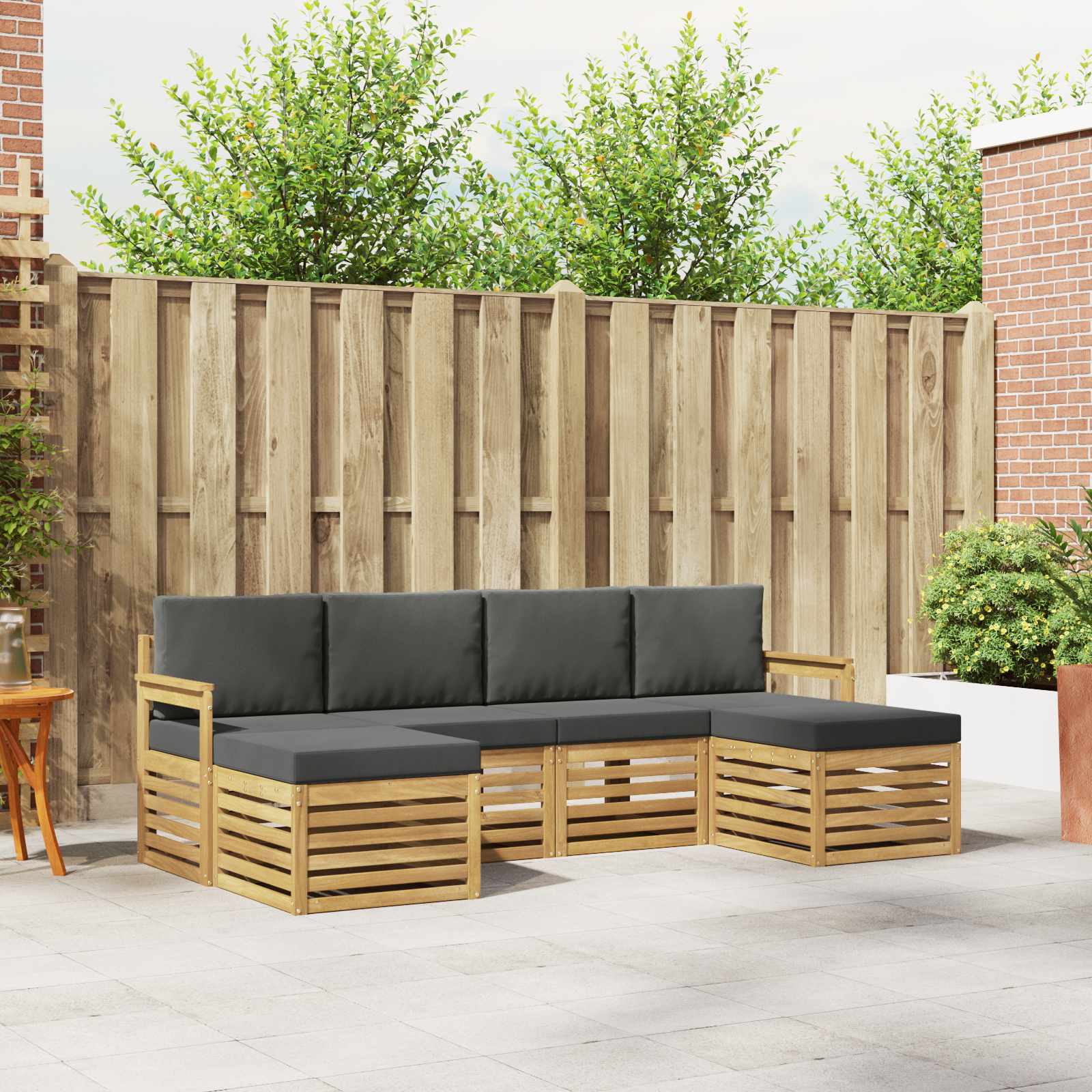 Setovi sofa 6 pcs Bijela i antracit 249 x 122,5 x 73 cm