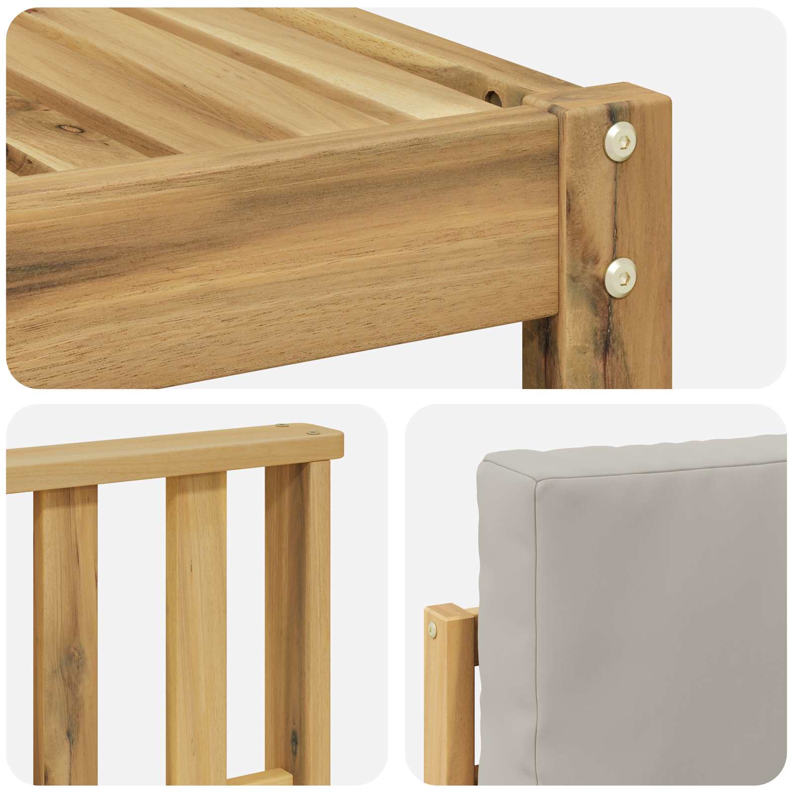Set vanjskih sofa 5 pcs Bijela i svijetlosiva