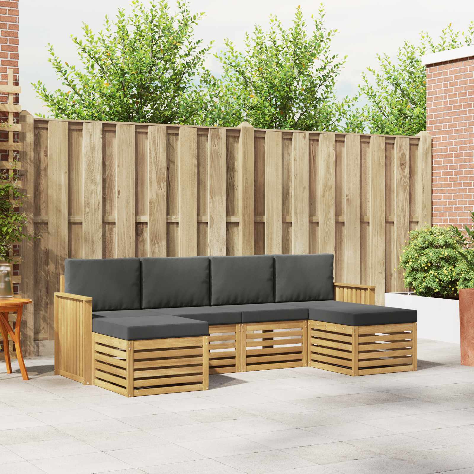 Set vanjskih sofa 6 pcs Bijela i antracit 249 x 122,5 x 73 cm