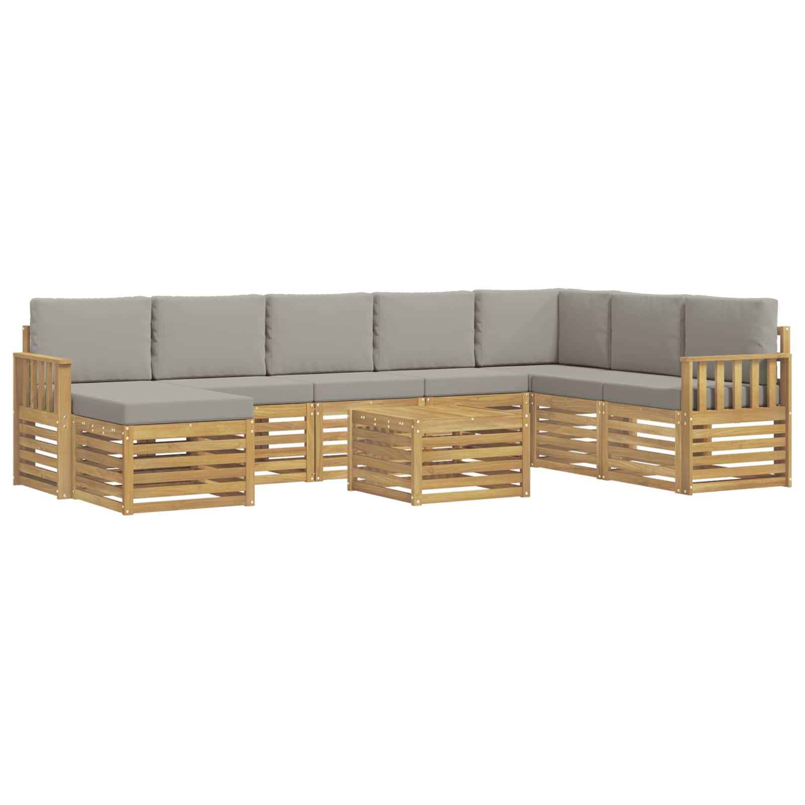 Set vanjskih sofa 7 pcs Bijela i svijetlosiva 59 x 59 x 37 cm