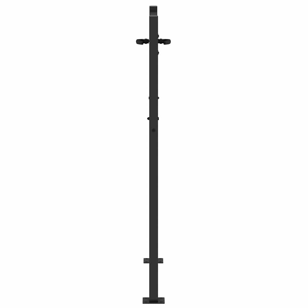 Vrtna vrata Crna 105 x 130 cm Čelik s prahom premazan