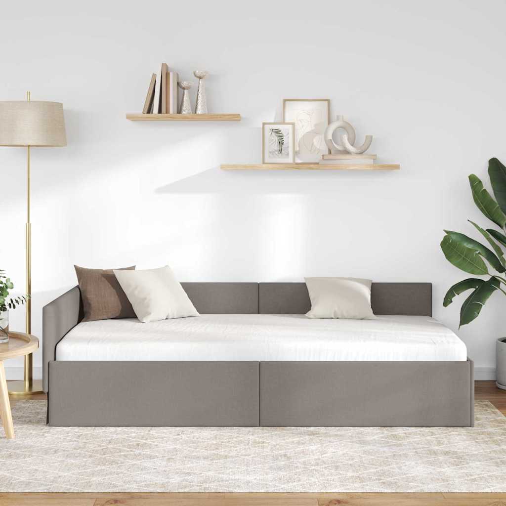 Kutni okvir kreveta Sivo-smeđa 80 cm x 200 cm tkanina