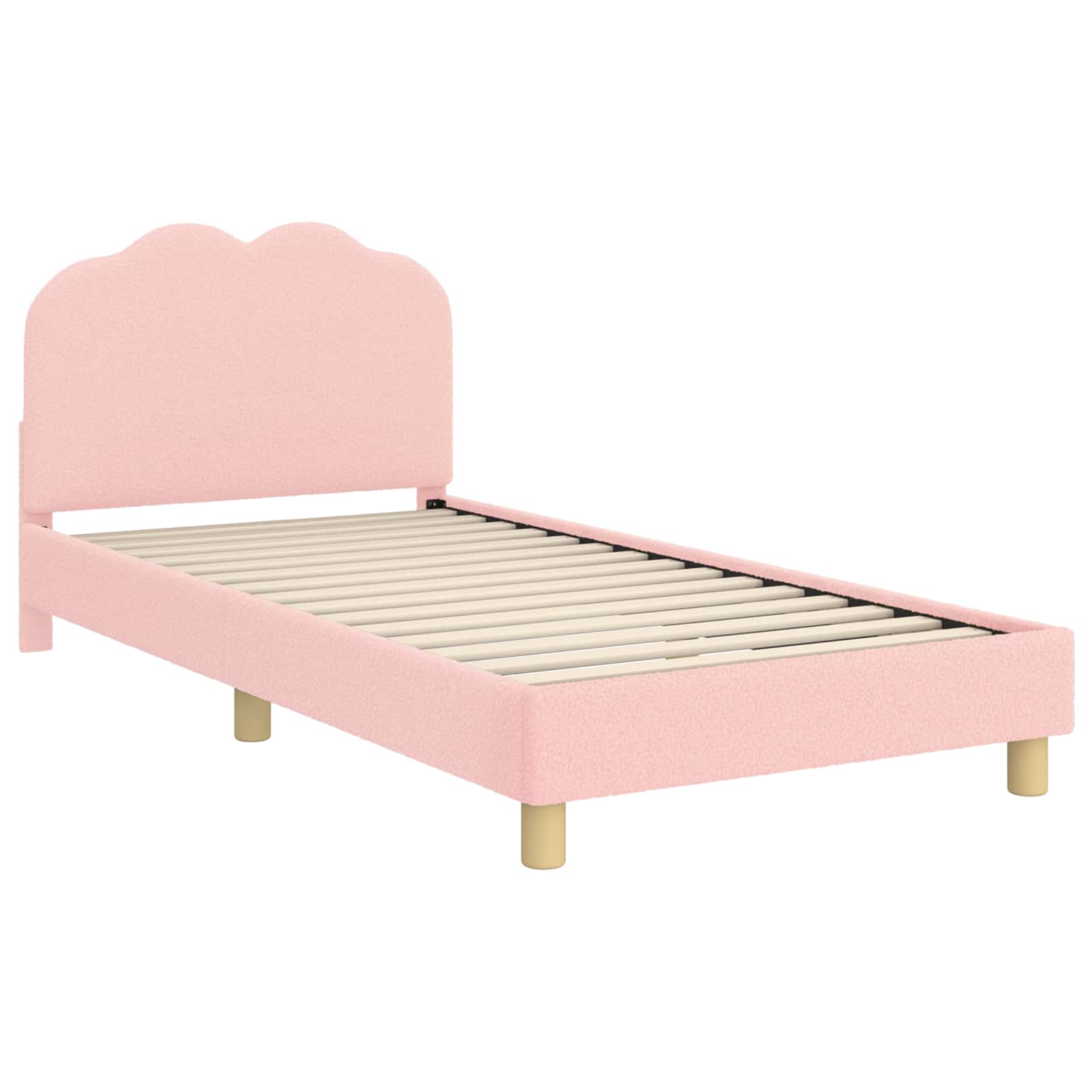 Krevet za djecu s uzglavljem Ružičasta 90 x 190 cm Bouclé