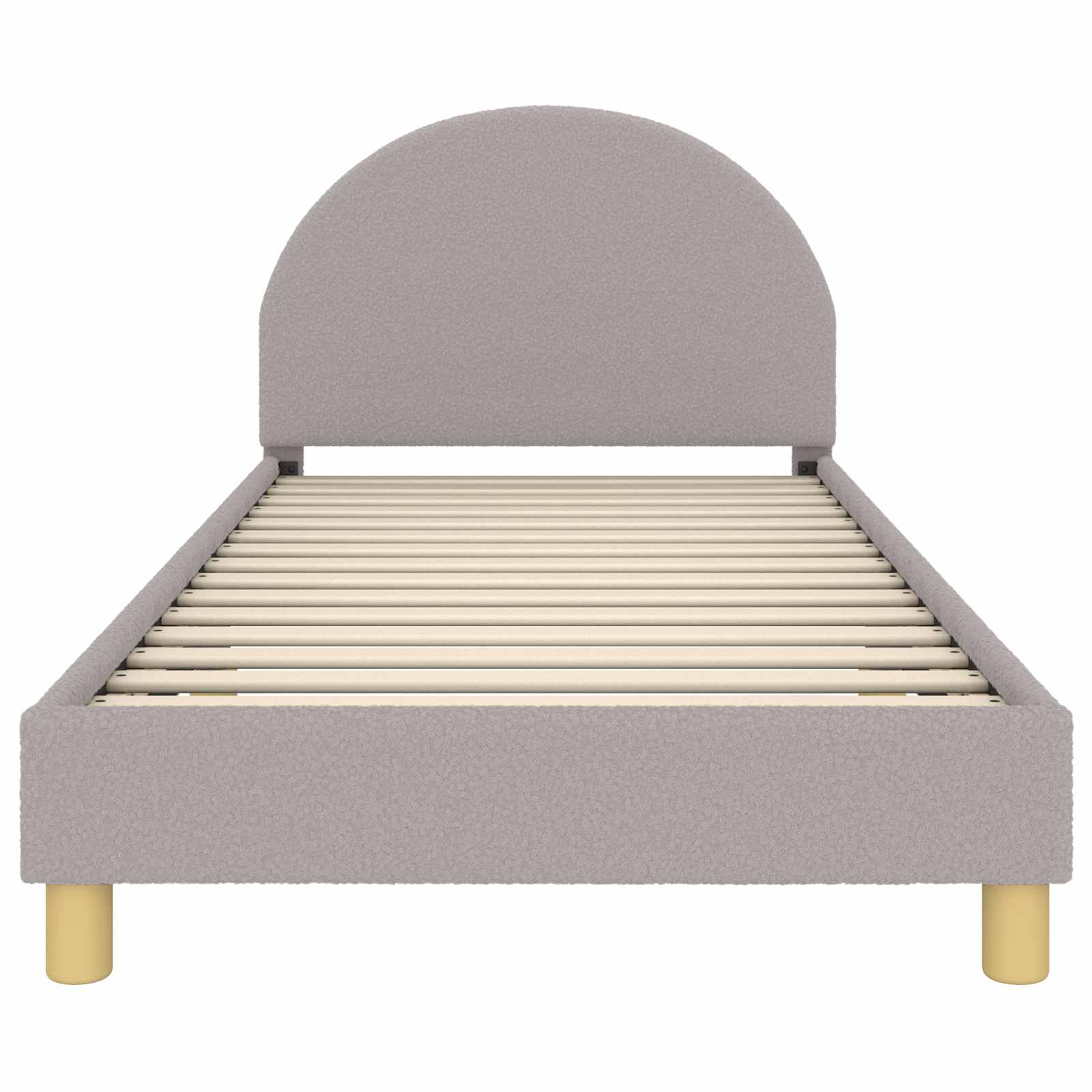 Krevet za djecu s uzglavljem Svjetlosiva 80 x 200 cm Bouclé